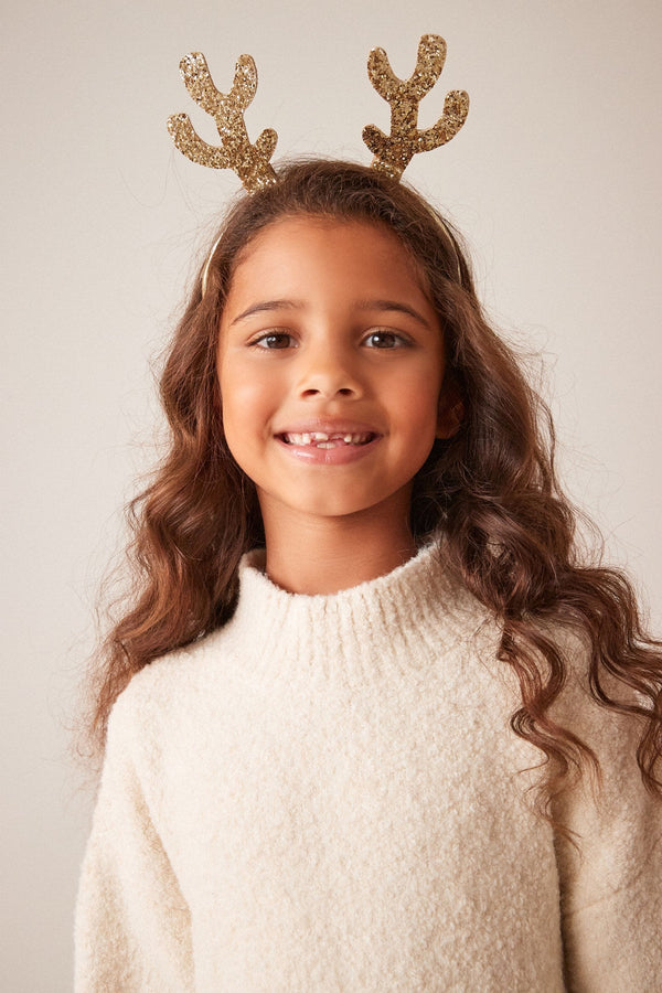 Gold Glitter Antlers Headband