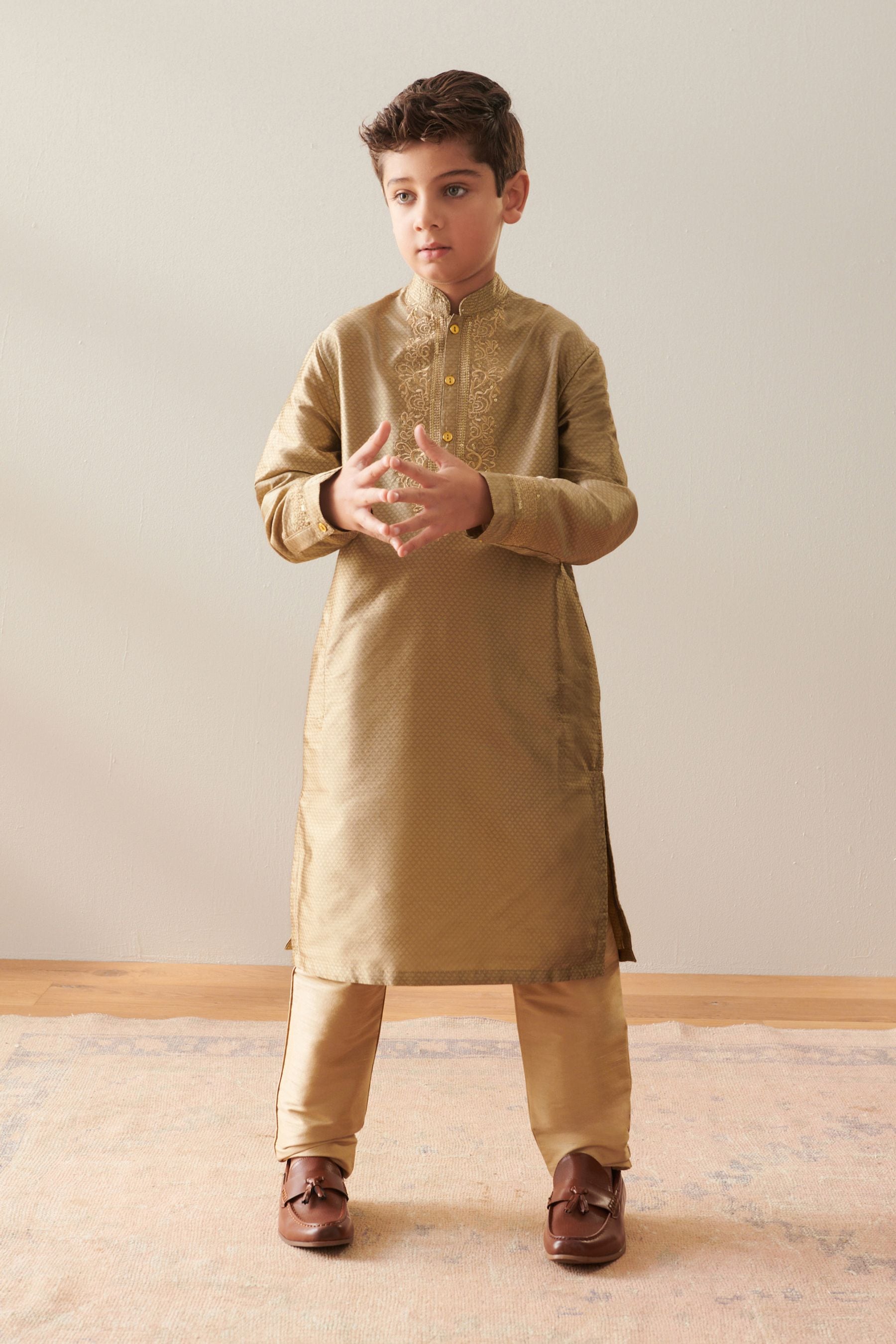 Gold Kurta Trousers (3mths-16yrs)