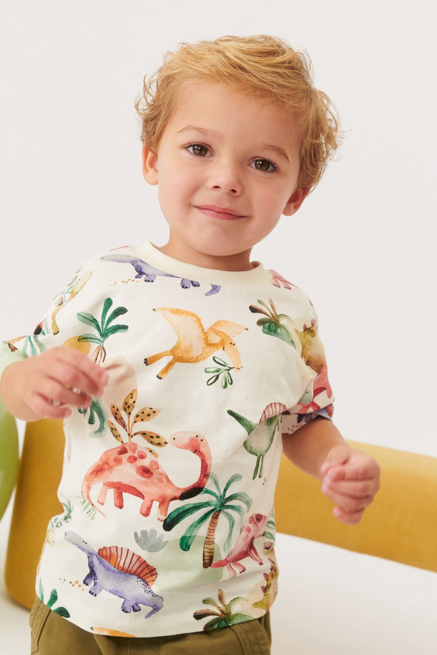 Neutral All-Over Print Short Sleeve T-Shirt (3mths-7yrs)