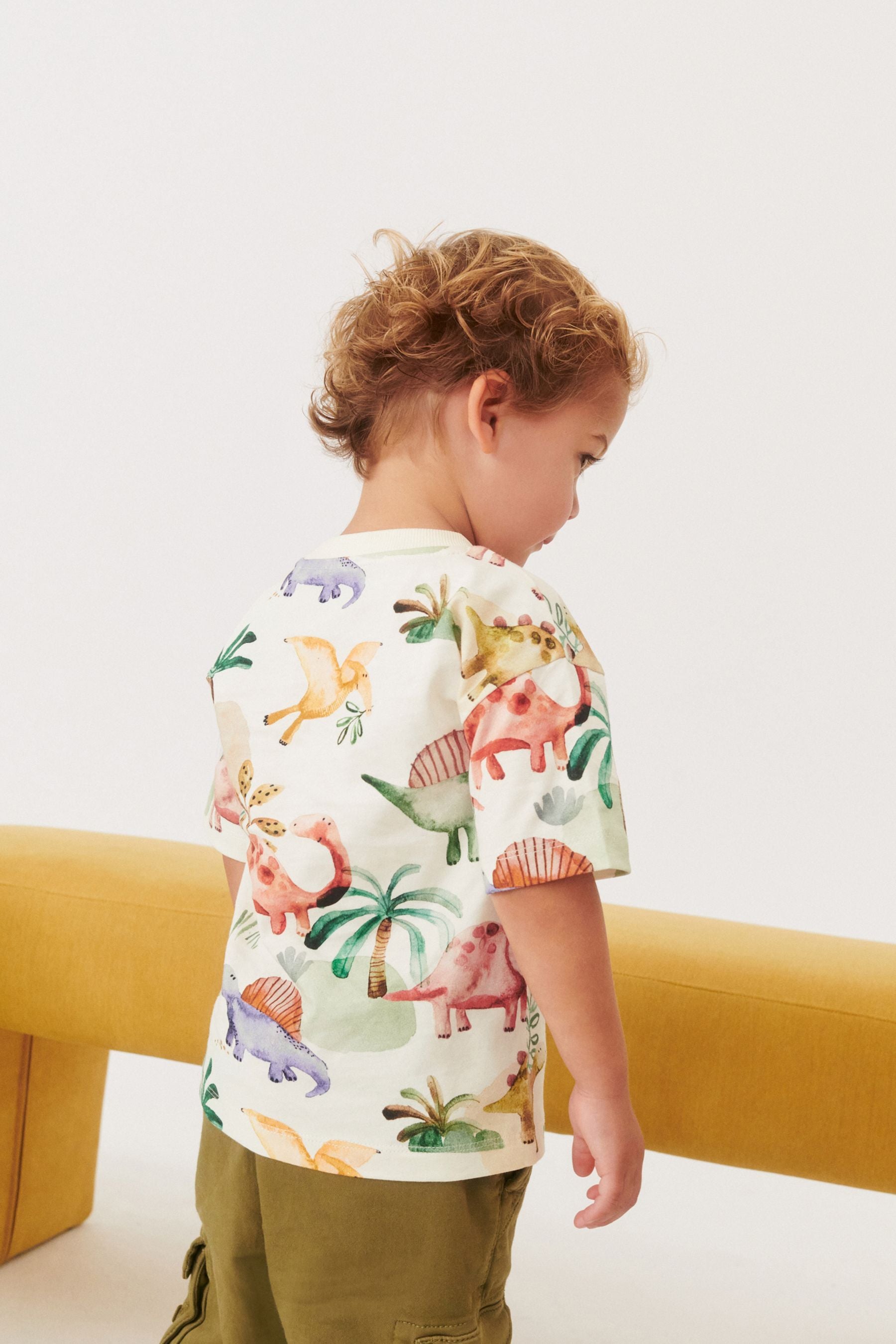 Neutral All-Over Print Short Sleeve T-Shirt (3mths-7yrs)