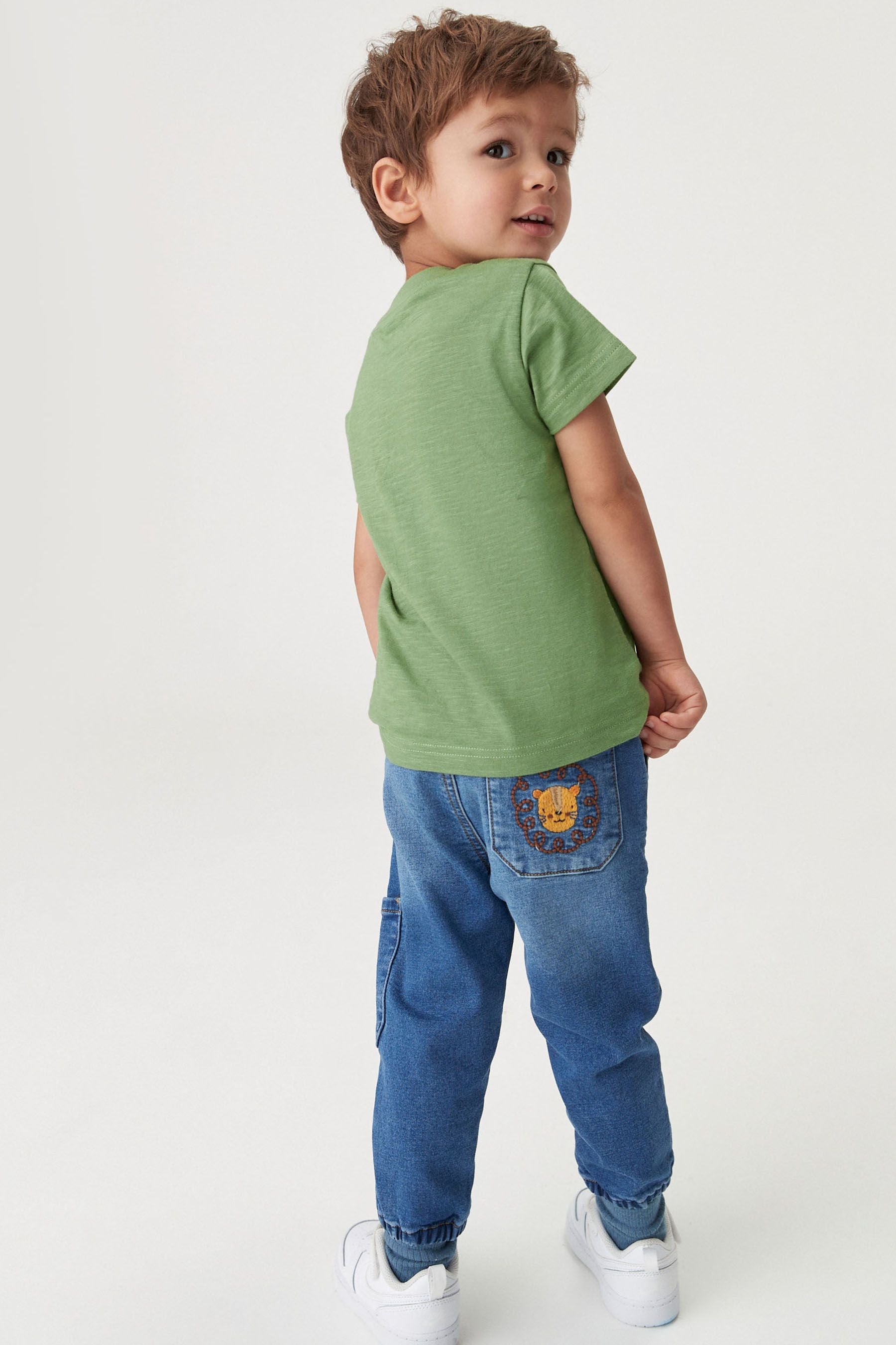 Green Appliquééé Character Short Sleeve T-Shirt (3mths-7yrs)