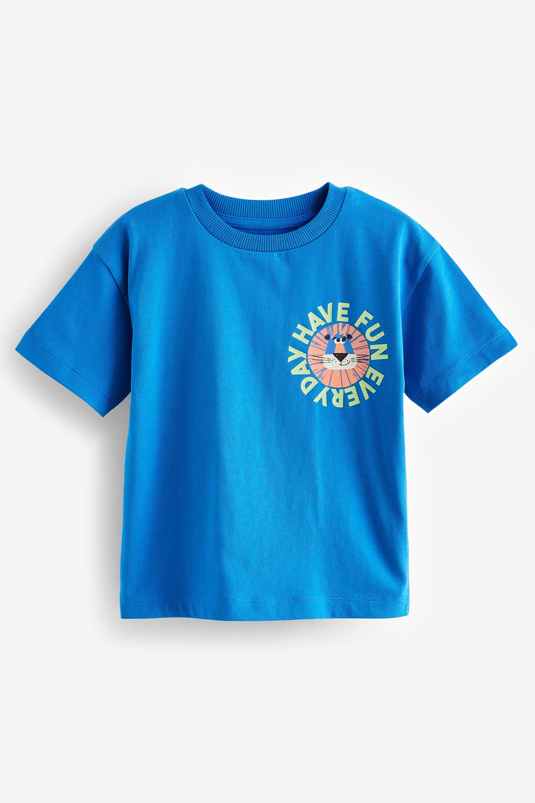 Cobalt Blue Back Print Short Sleeve T-Shirt (3mths-7yrs)