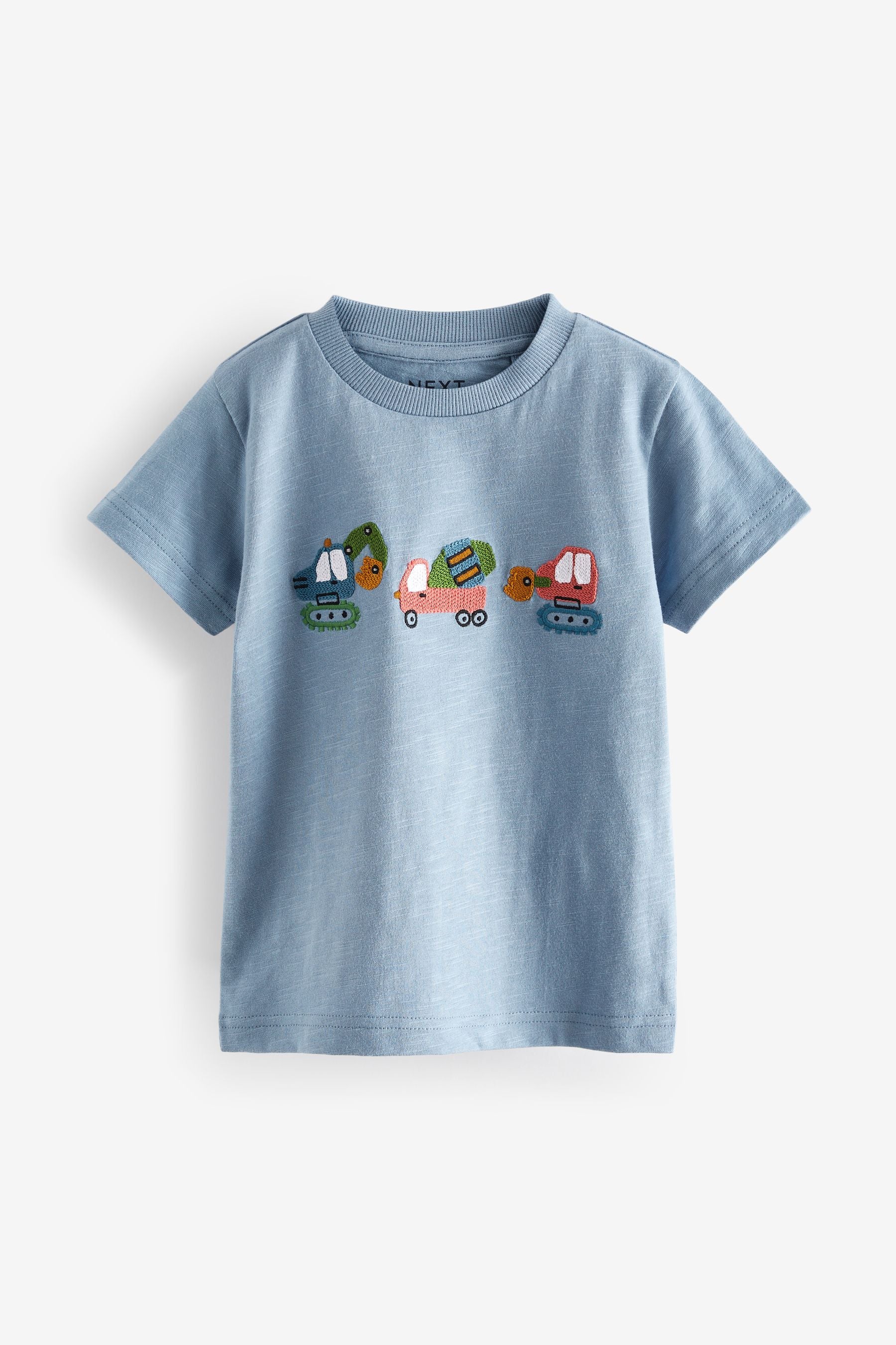 Blue/Green Appliqué Transport Short Sleeve T-Shirt (3mths-7yrs)