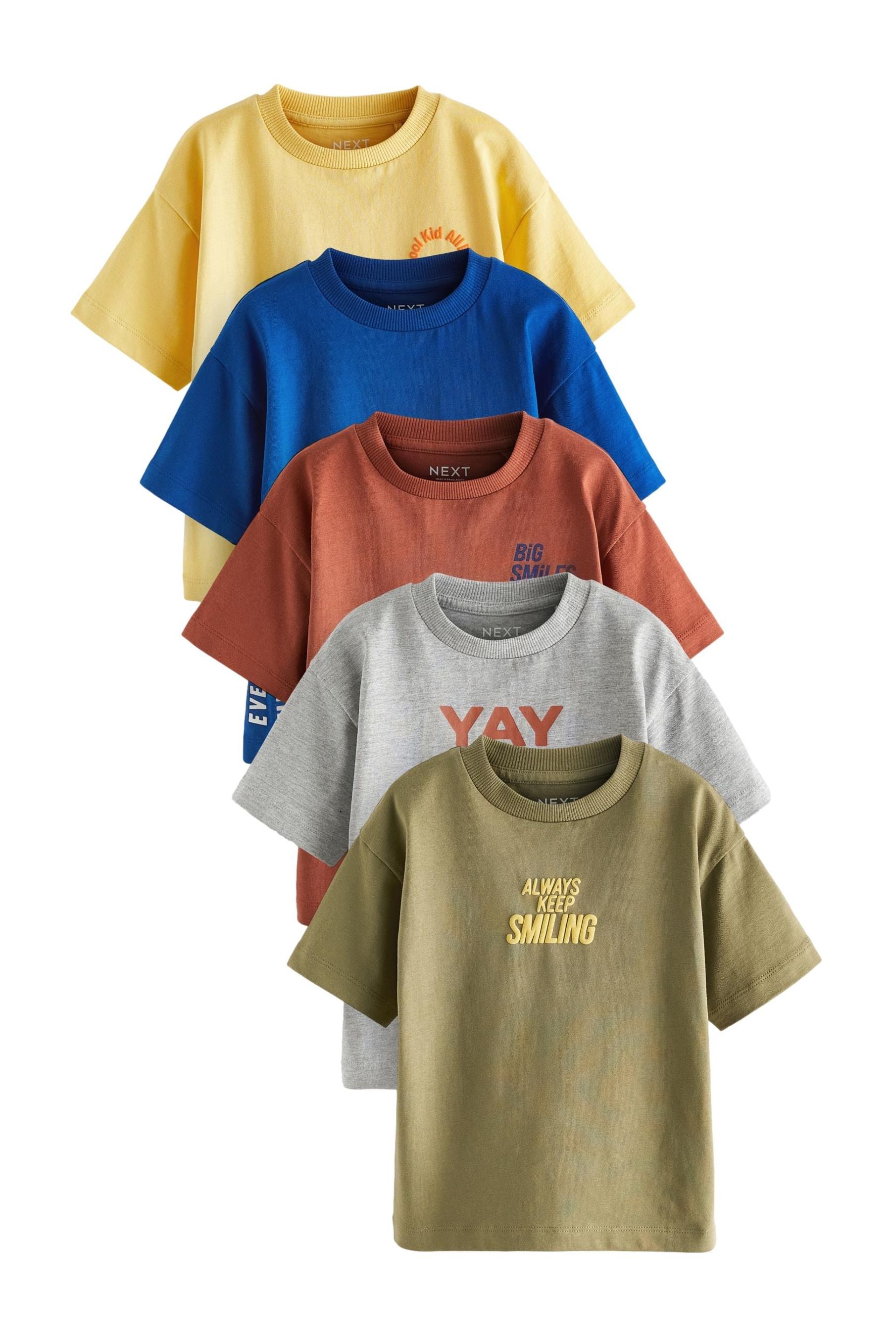 Multi Short Sleeve T-Shirts 5 Pack (3mths-7yrs)