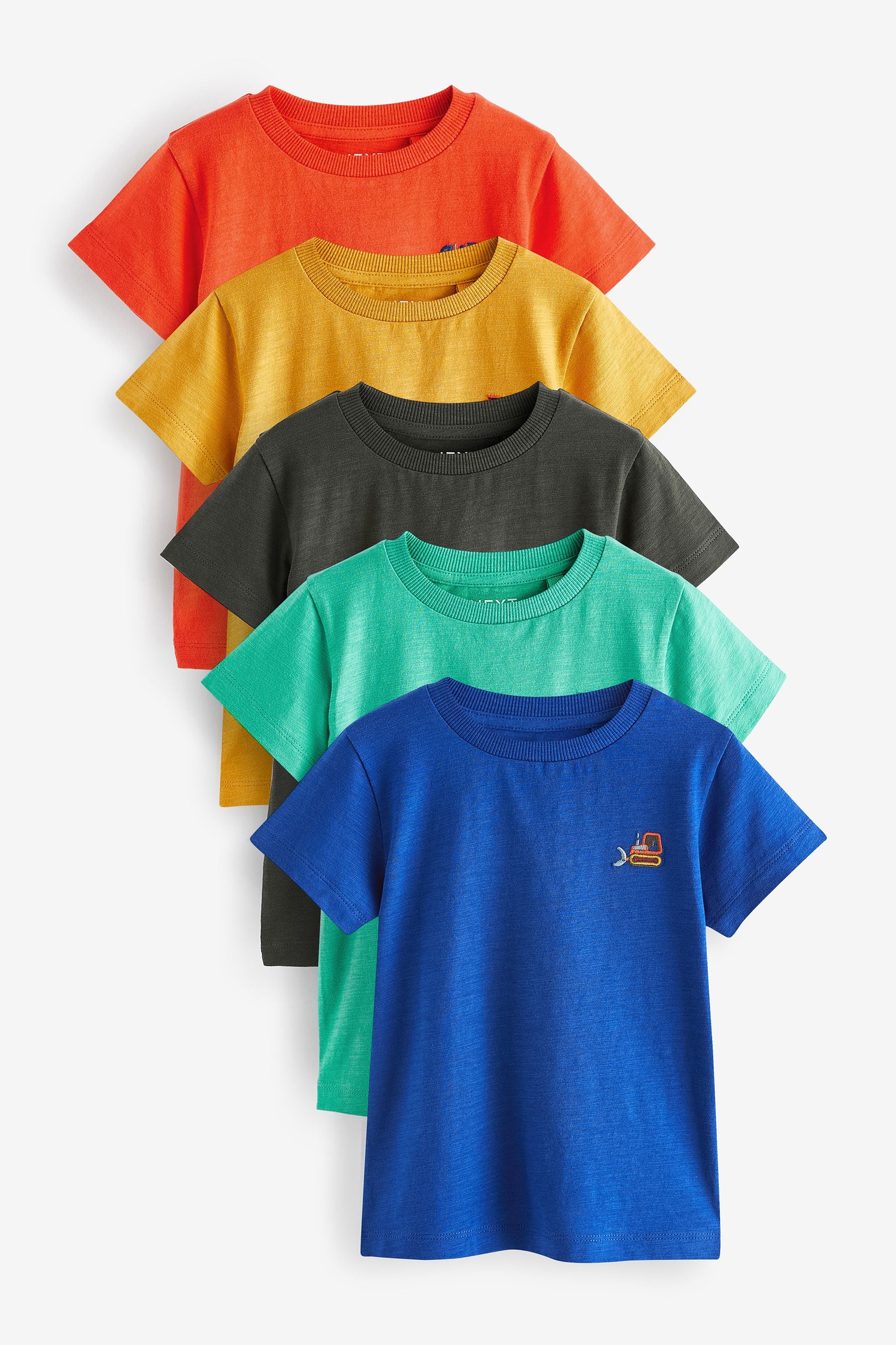 Red/Green Short Sleeve T-Shirts 5 Pack (3mths-7yrs)