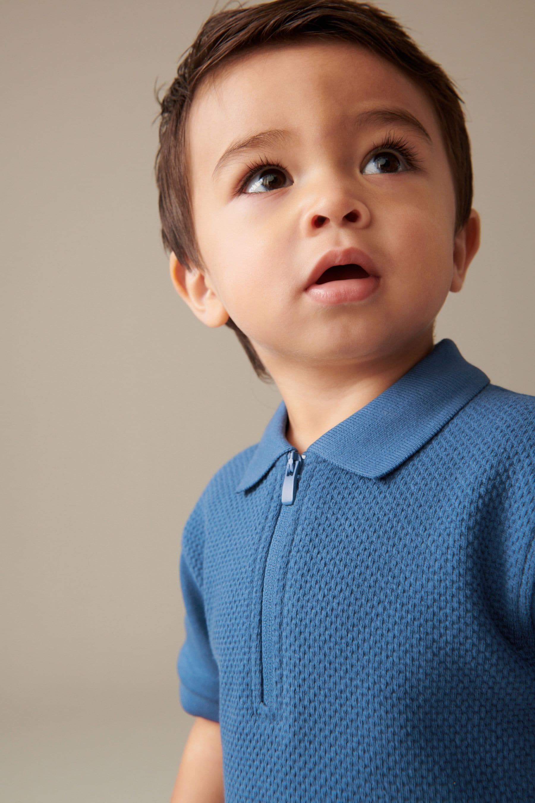 Blue Zip Polo Shirt and Shorts Set (3mths-7yrs)