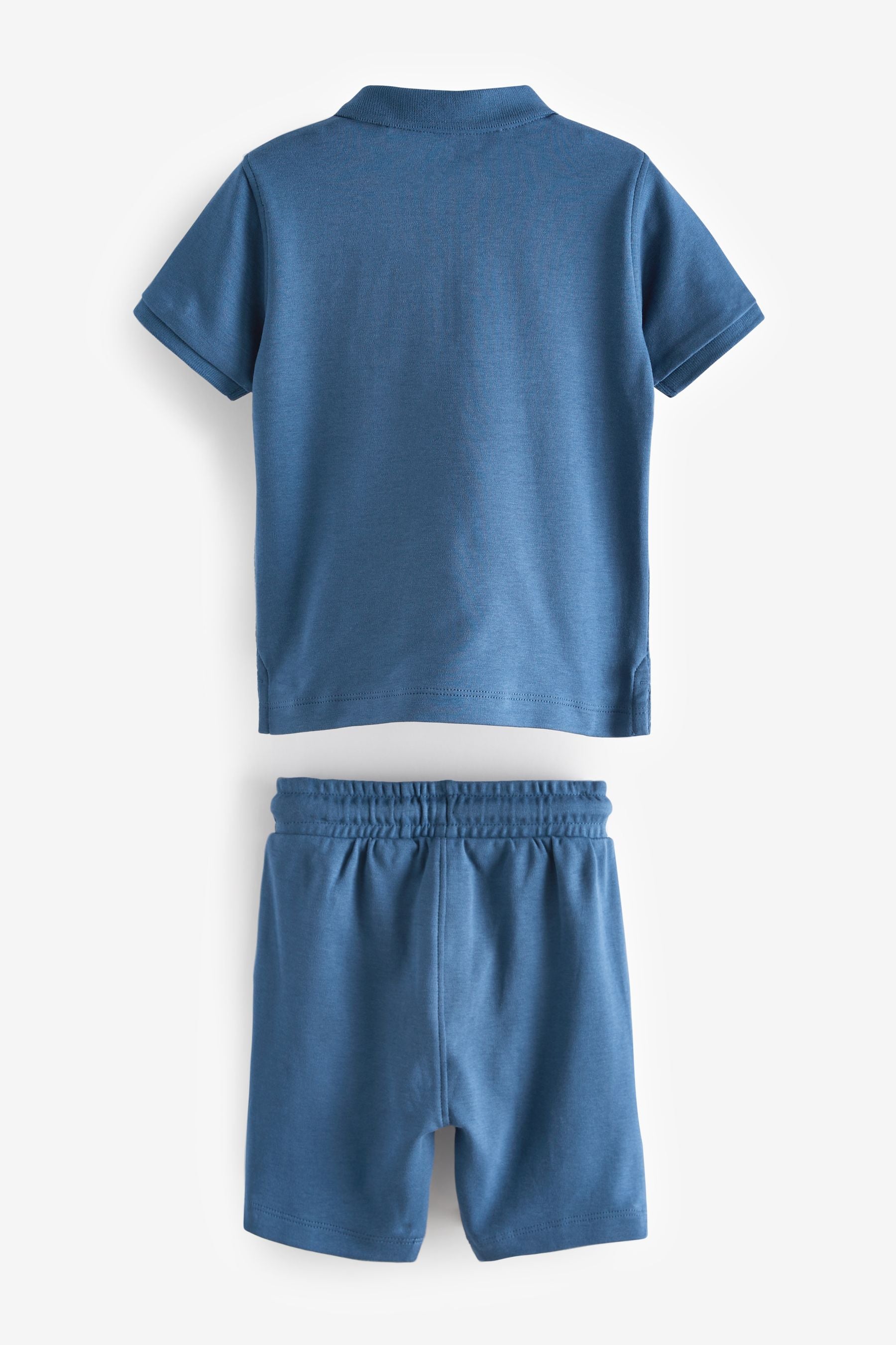 Blue Zip Polo Shirt and Shorts Set (3mths-7yrs)