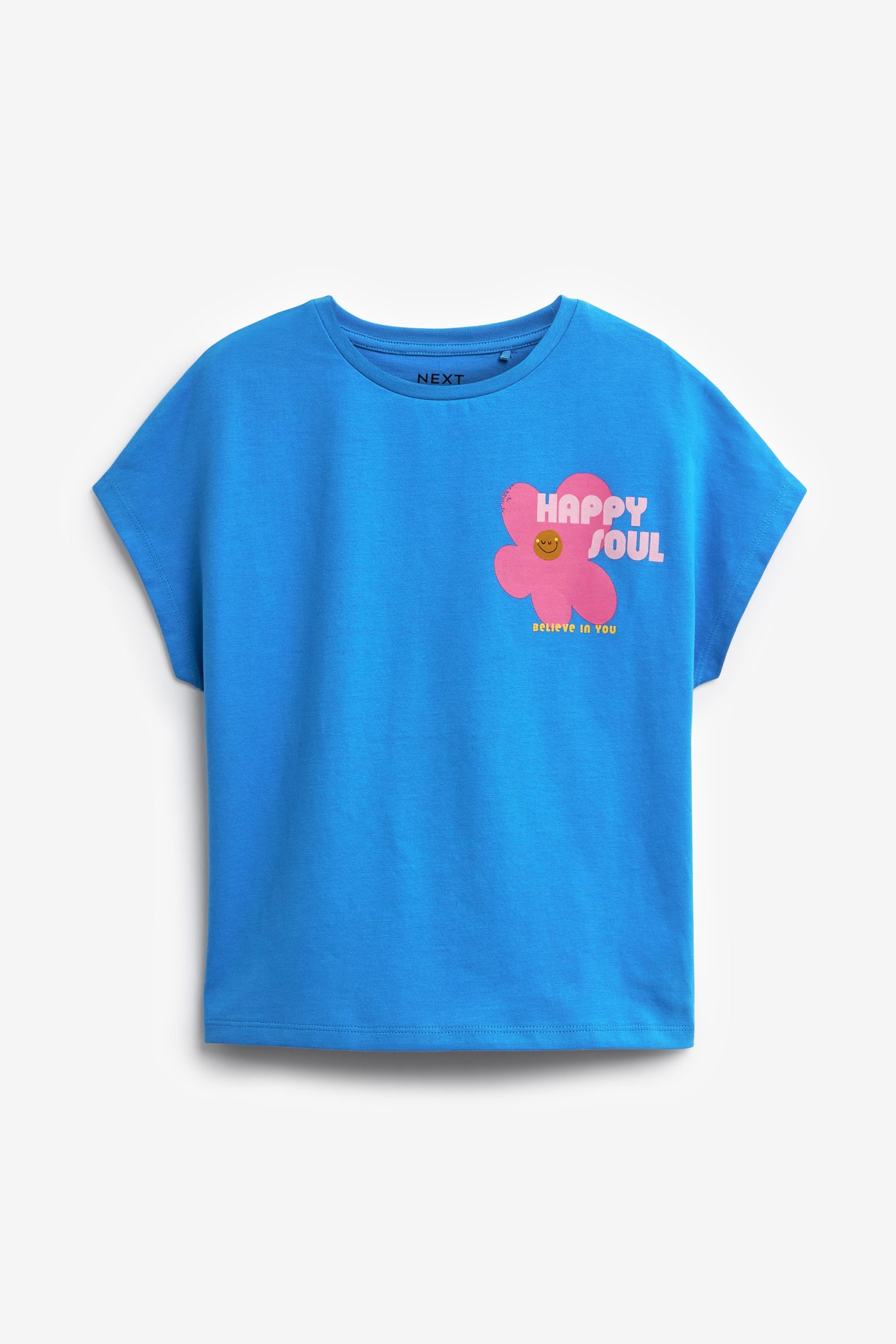 Pink/Purple/Blue 4 Pack Slogan T-Shirts (3-16yrs)