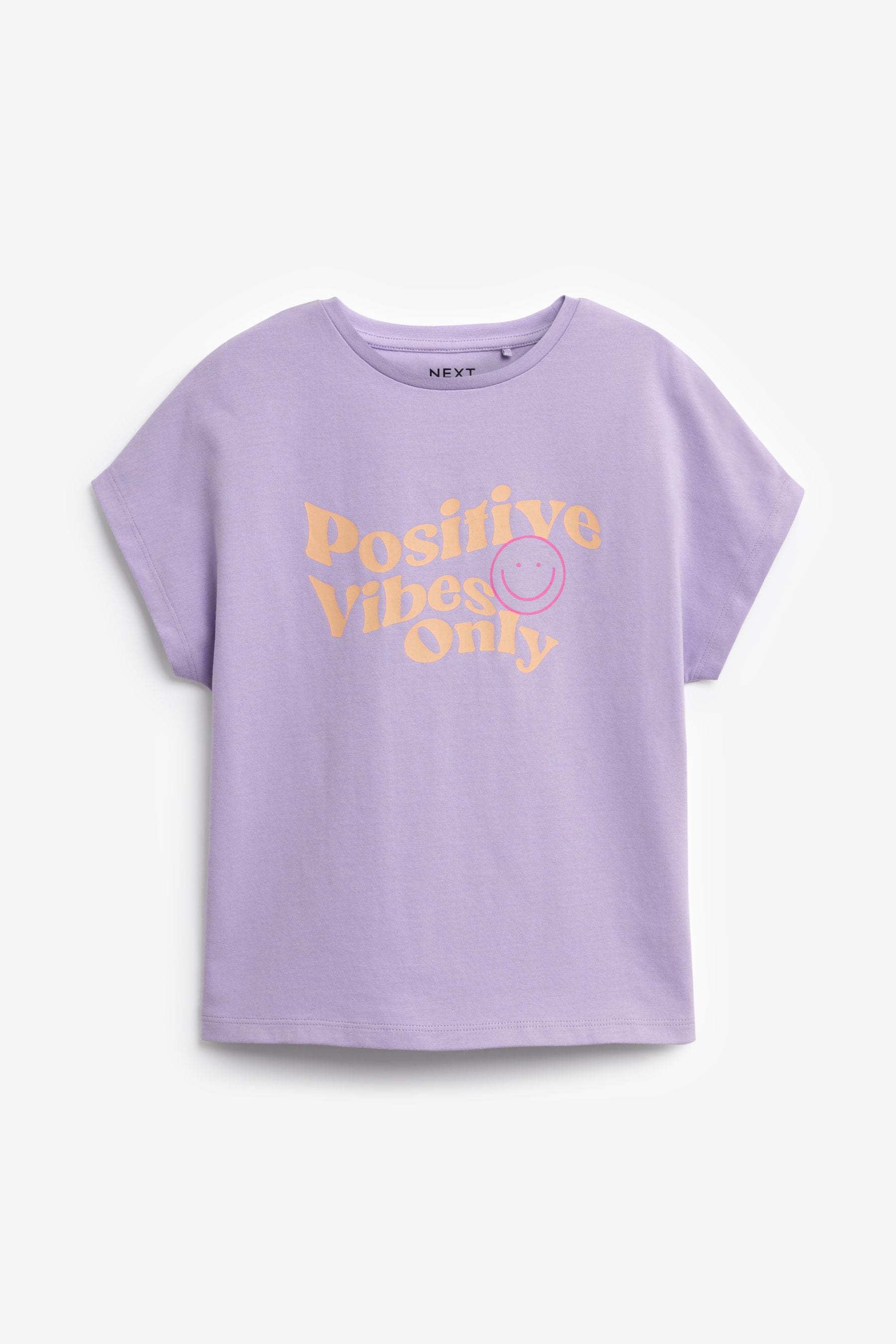 Pink/Purple/Blue 4 Pack Slogan T-Shirts (3-16yrs)