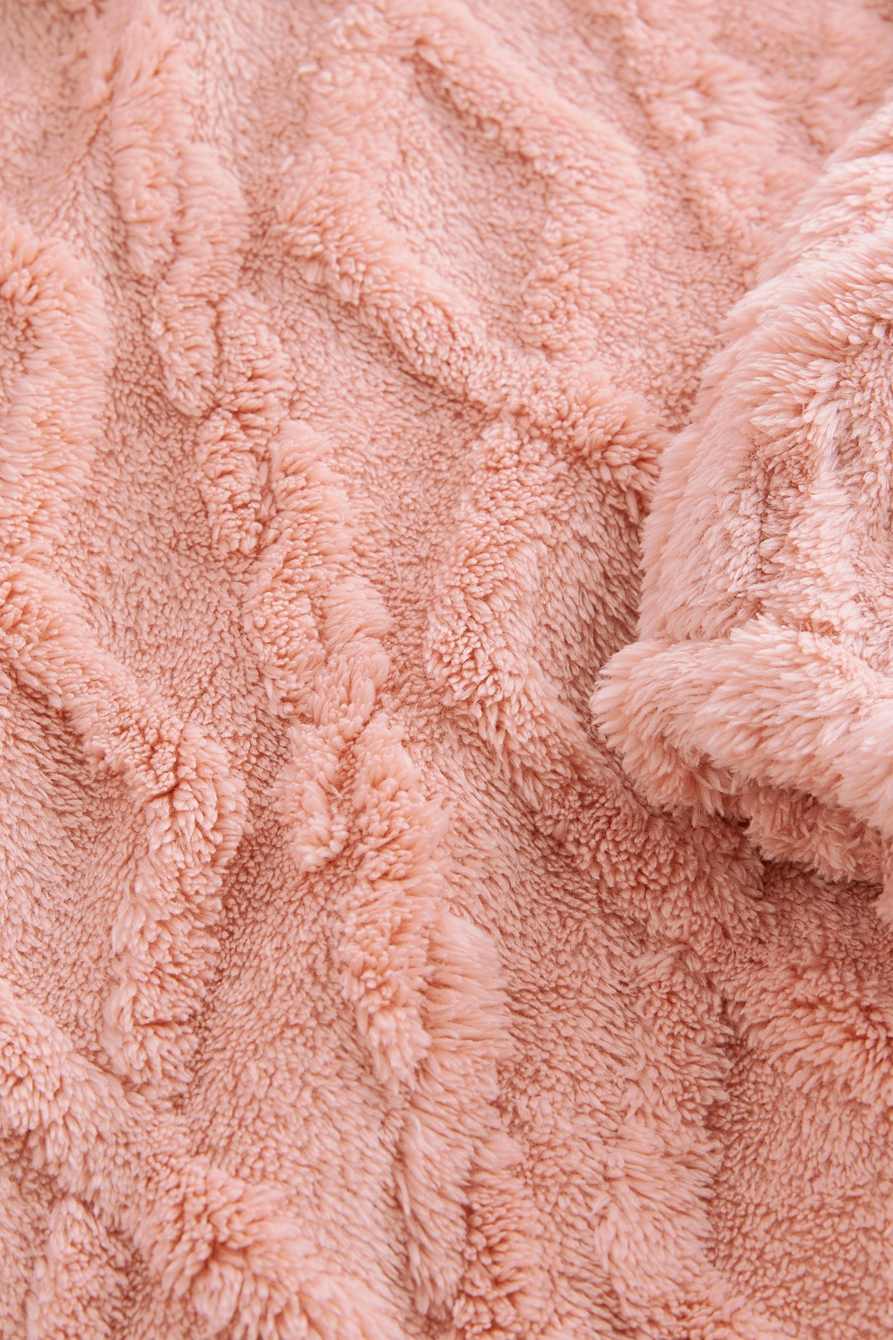 Pink Cable Hooded Blanket (3-16yrs)