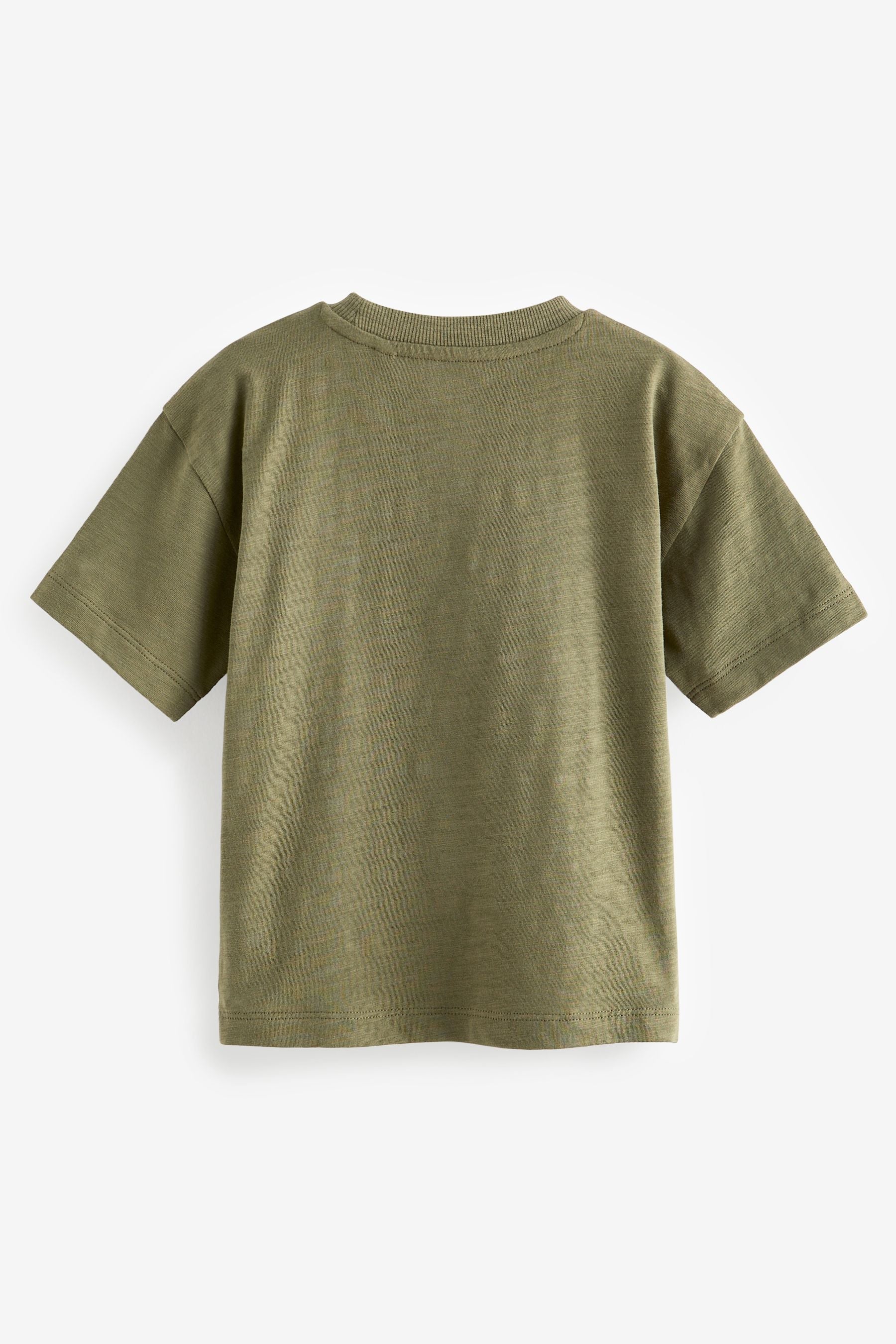 Khaki Green Zebra Short Sleeve Pocket T-Shirt (3mths-7yrs)