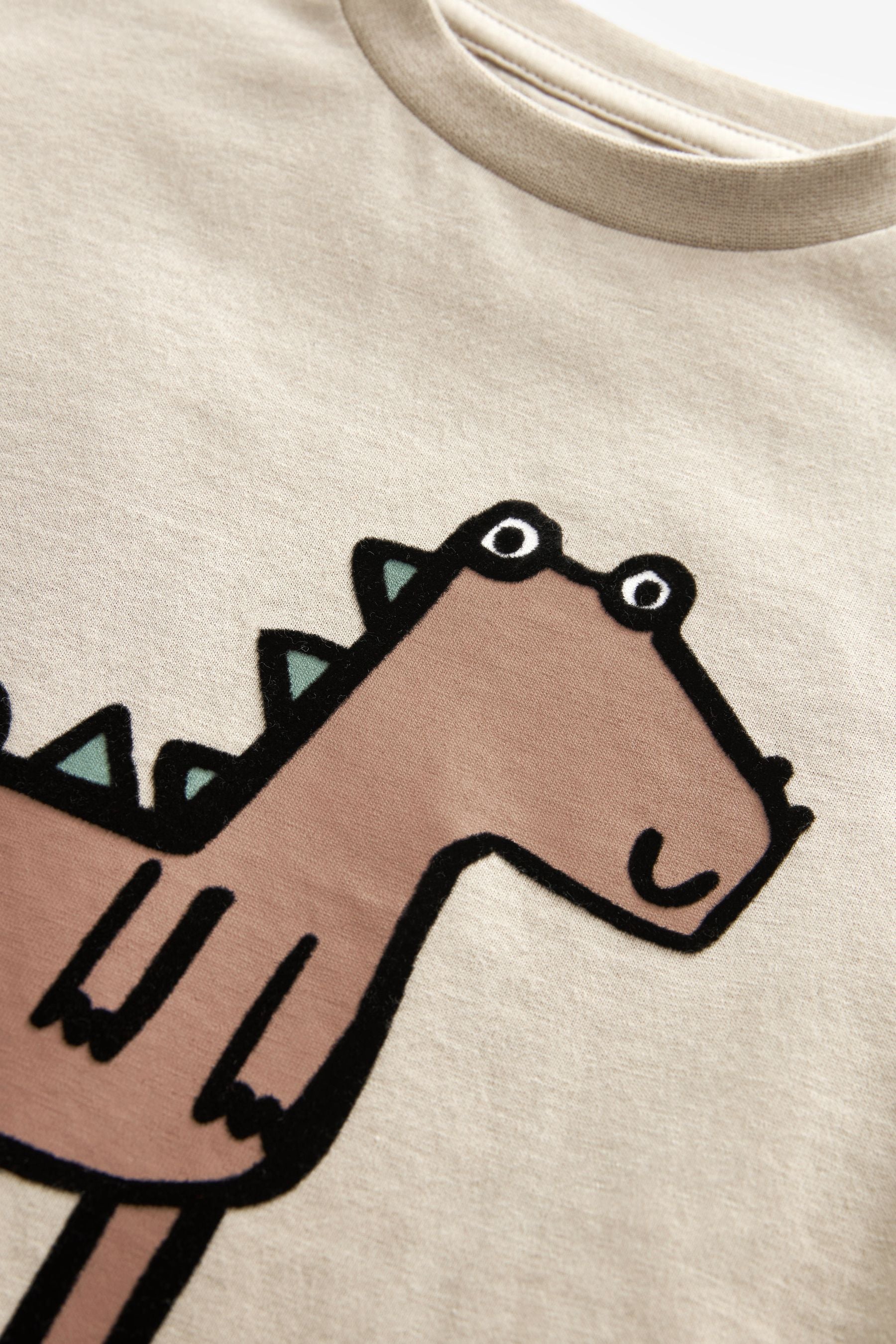 Neutral Dinosaur Short Sleeve Character T-Shirt (3mths-7yrs)