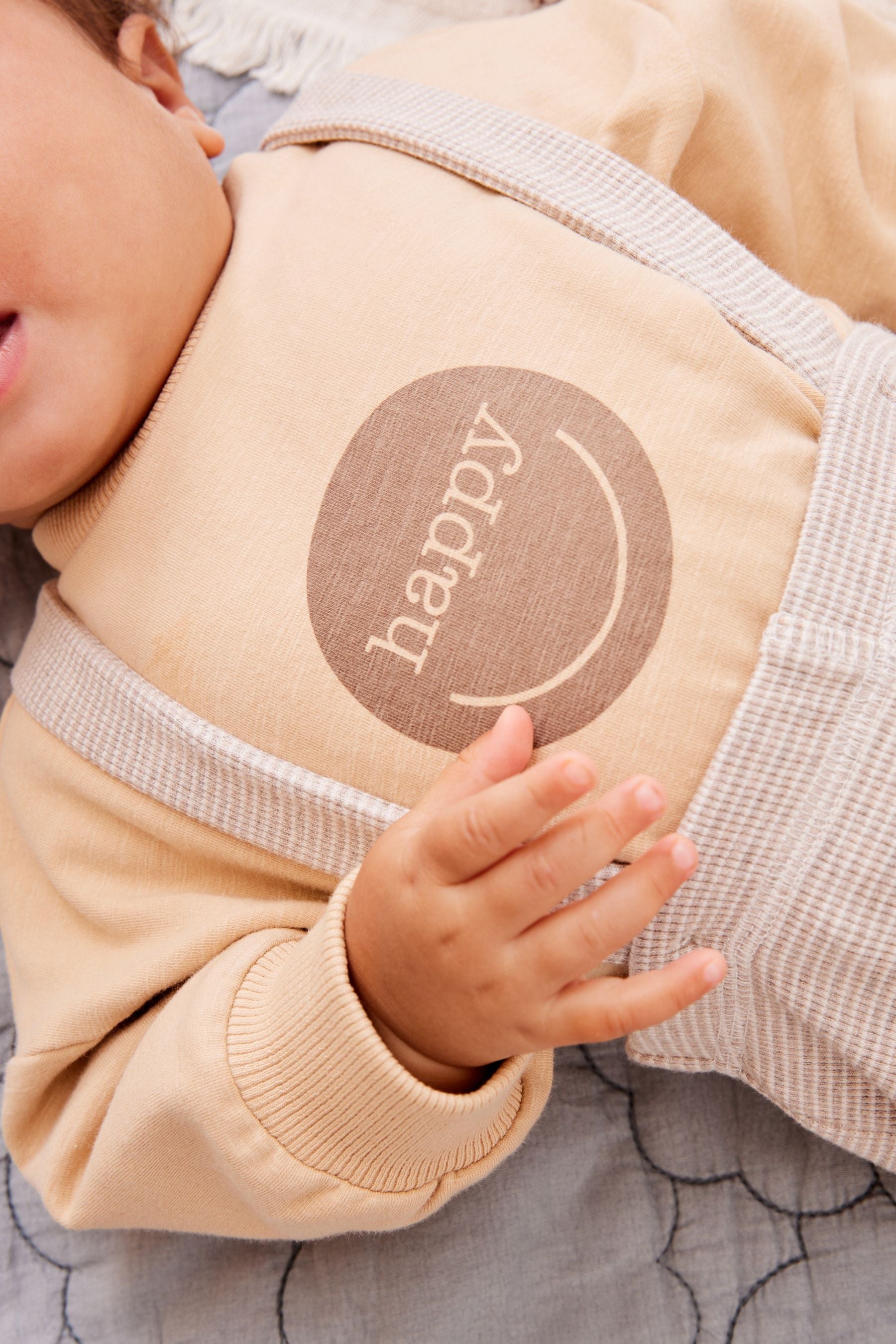 Sand Brown Bodysuit And Dungarees Set