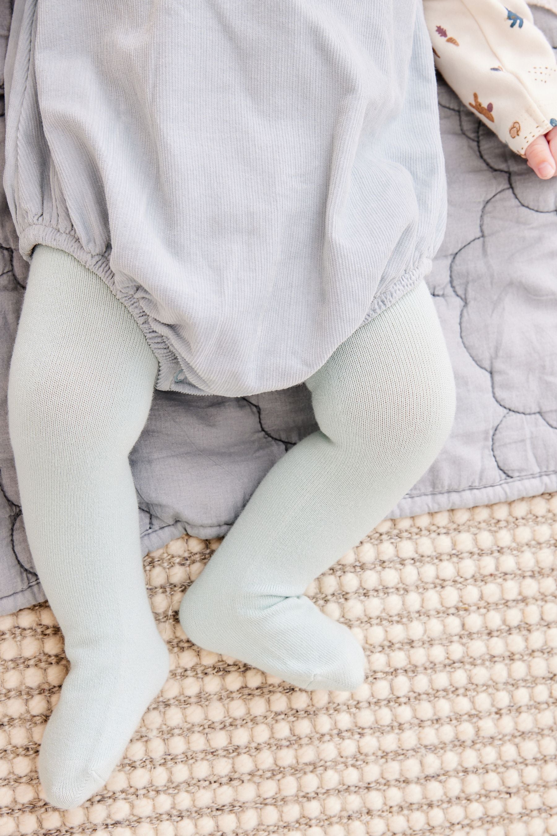 Blue Bodysuit, Romper And Tights 3 Piece Set