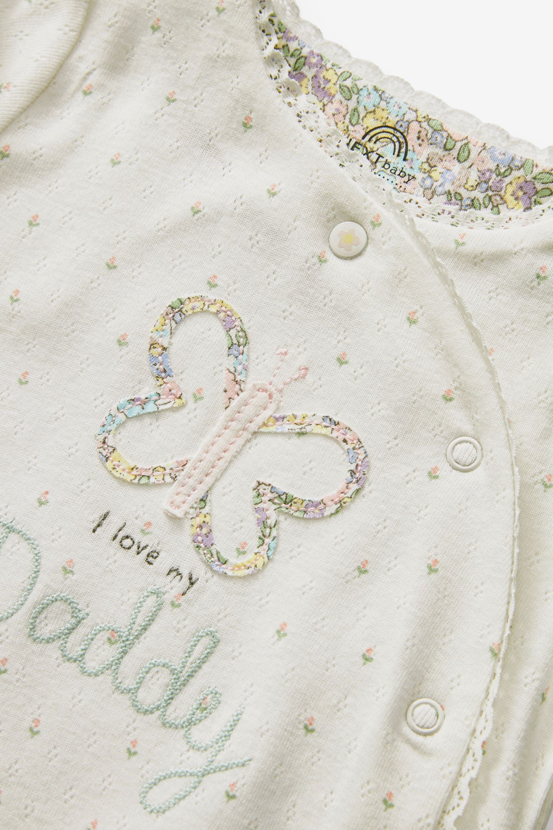 Ecru Butterfly Daddy Family Sleepsuit (0-2yrs)