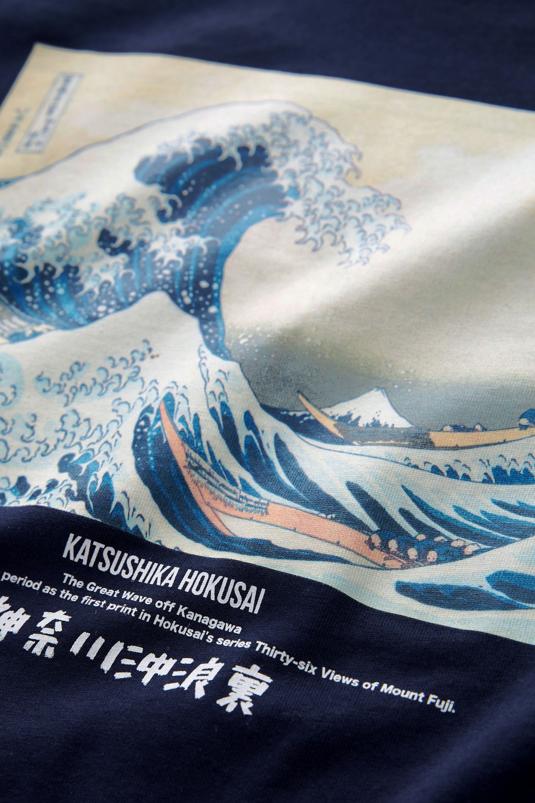 Hokusai Wave Navy Blue Artist License T-Shirt (3-16yrs)