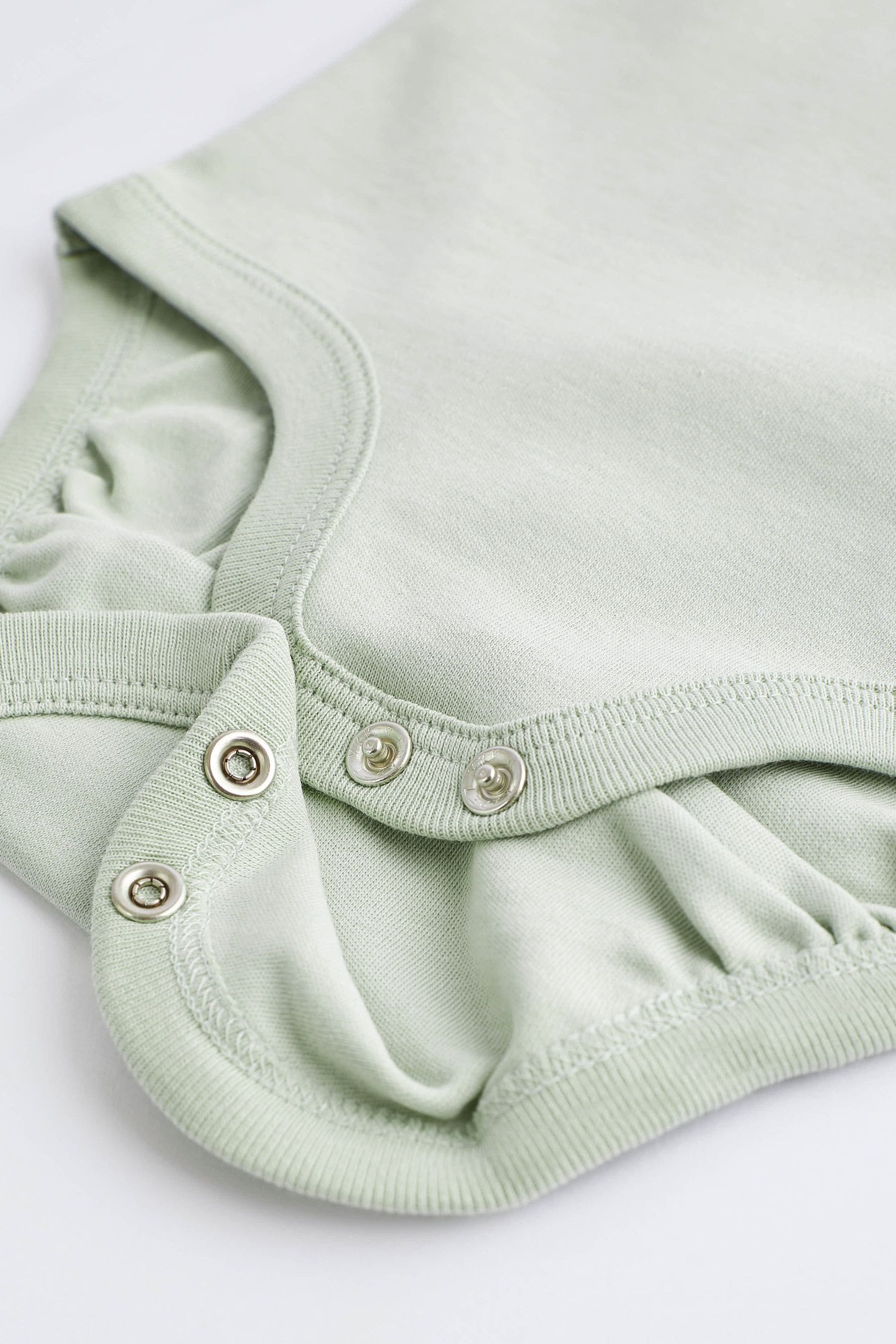 Sage Green Puff Sleeve Baby Bodysuits 3 Pack