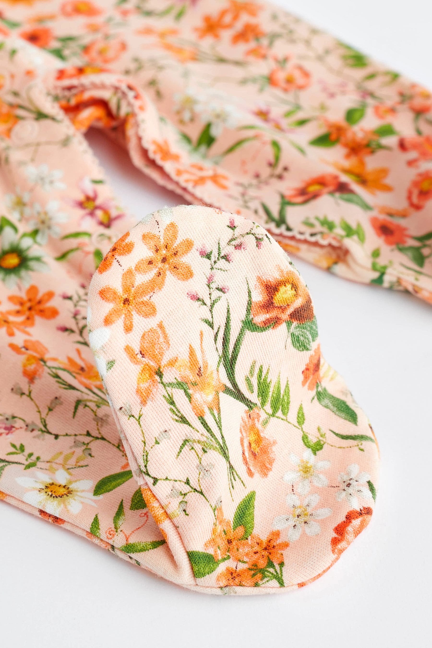 Peach Pink Baby Floral Sleepsuit 3 Pack