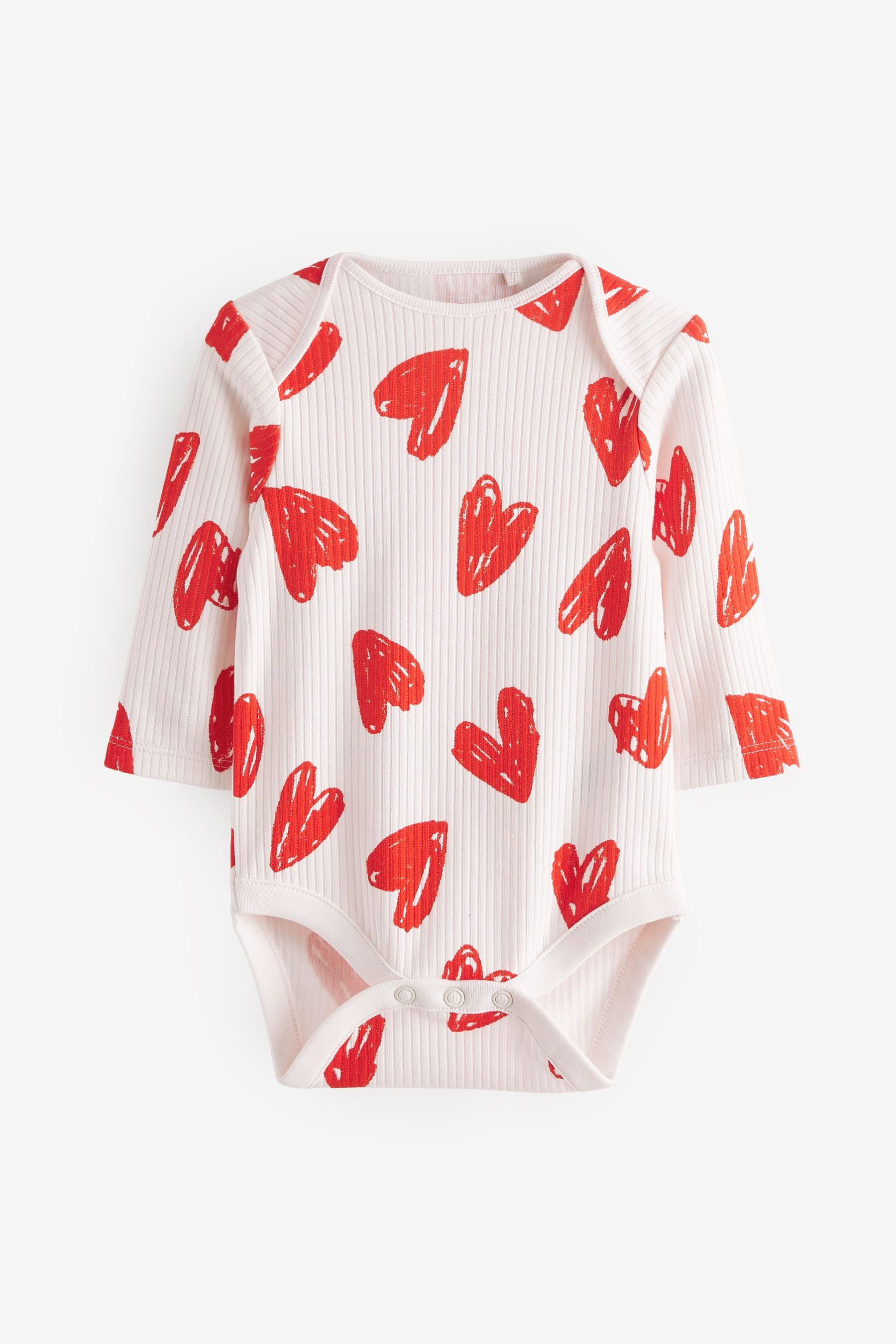 Red Hearts Love Baby Bodysuit