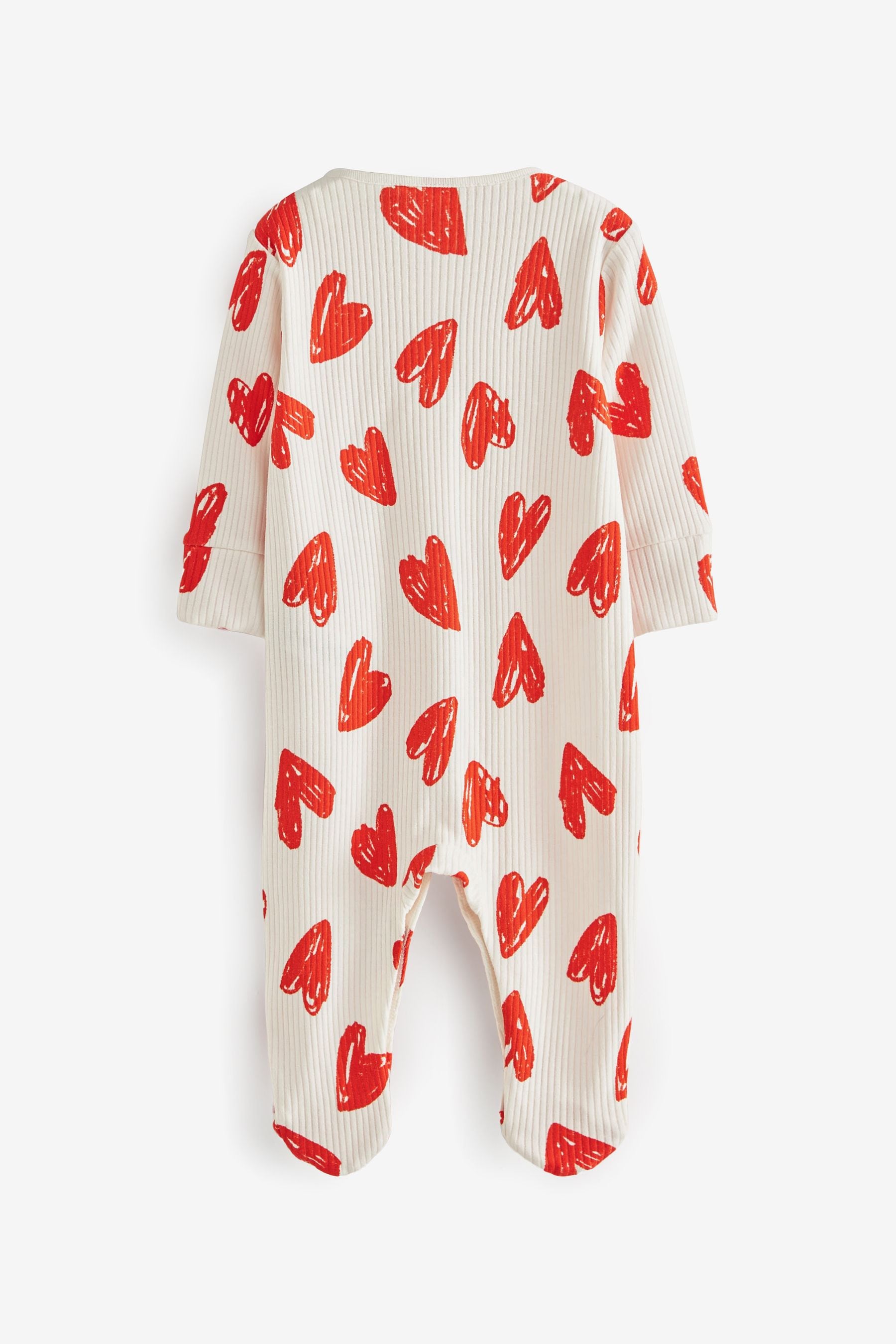 Red Hearts Baby Sleepsuit (0-2yrs)