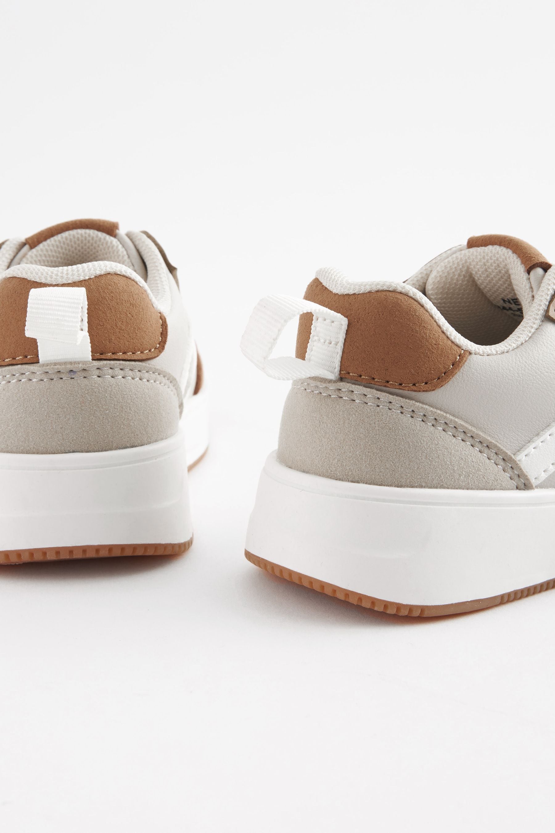 Neutral Elastic Lace Trainers