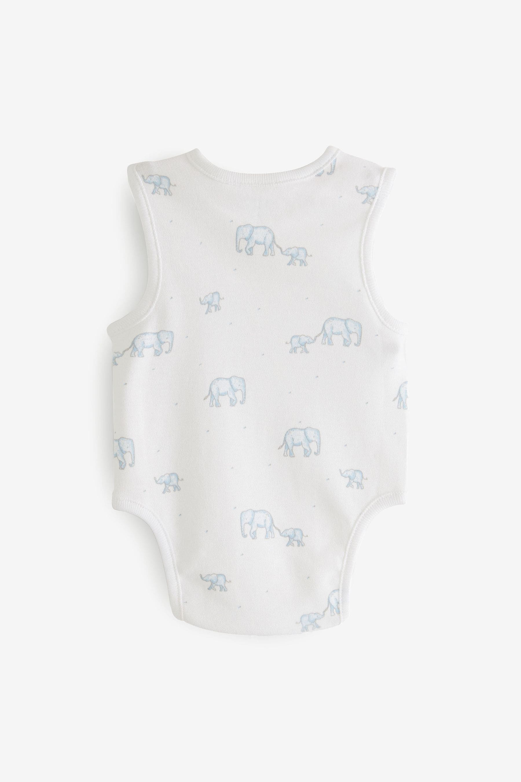 Blue Premature Baby Vest Bodysuits 3 Pack