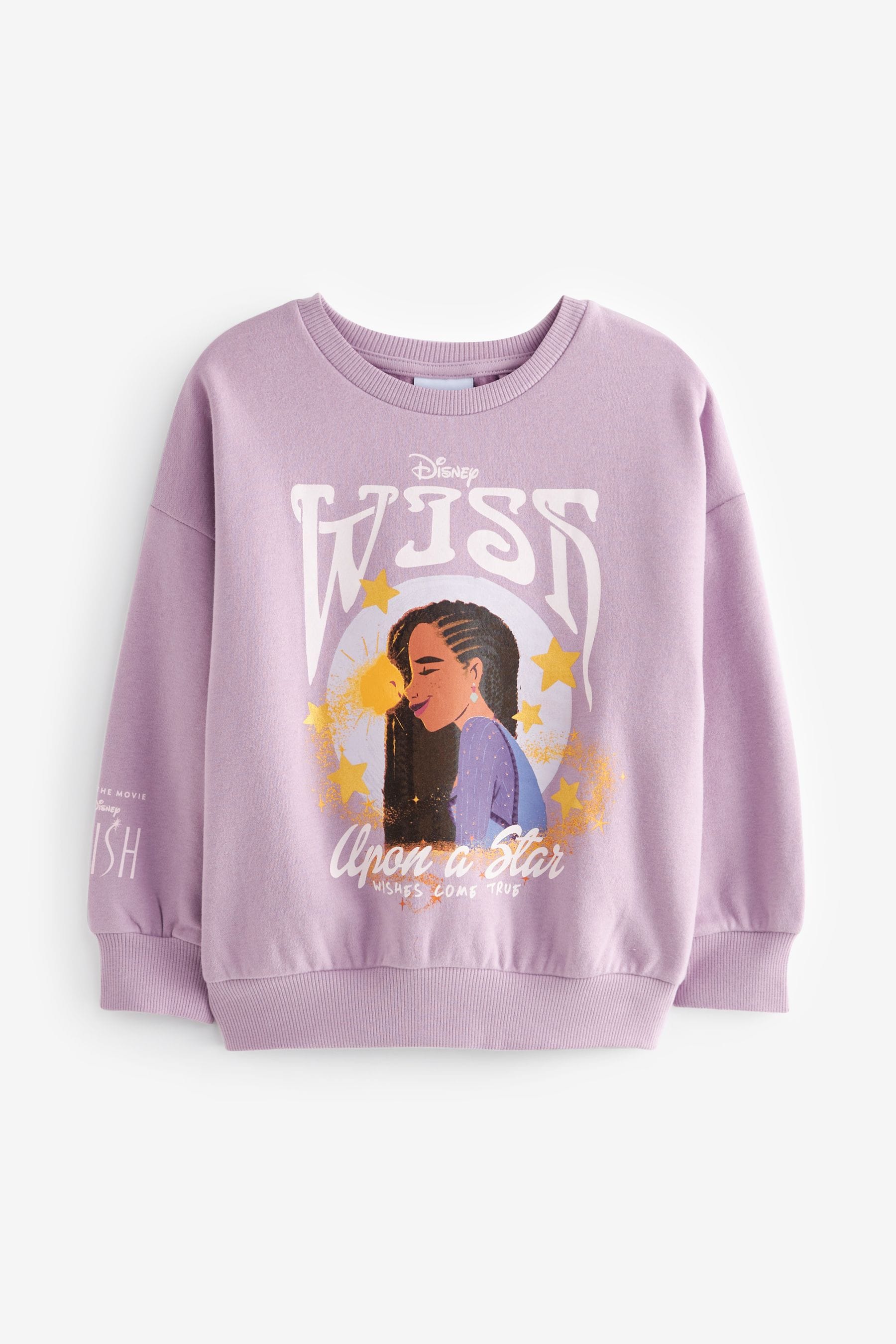 Purple Disney Wish Crew Sweatshirt Top (3-16yrs)