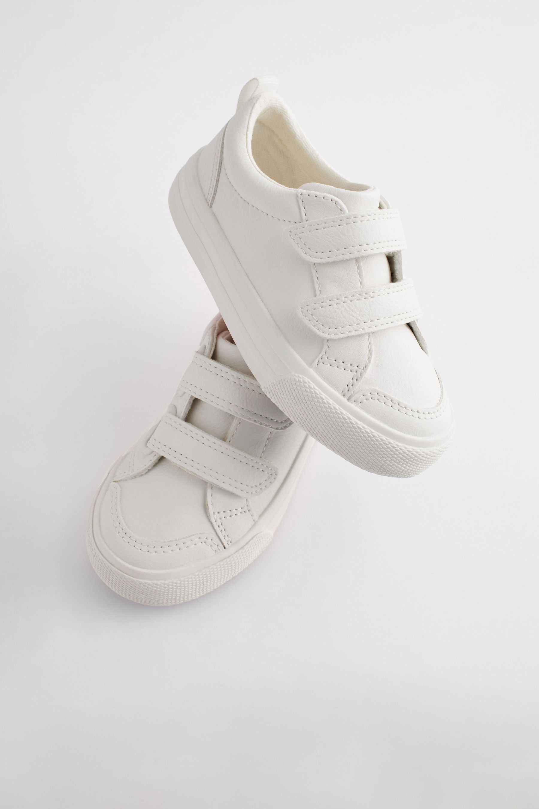 White Two Strap Touch Fastening Trainers