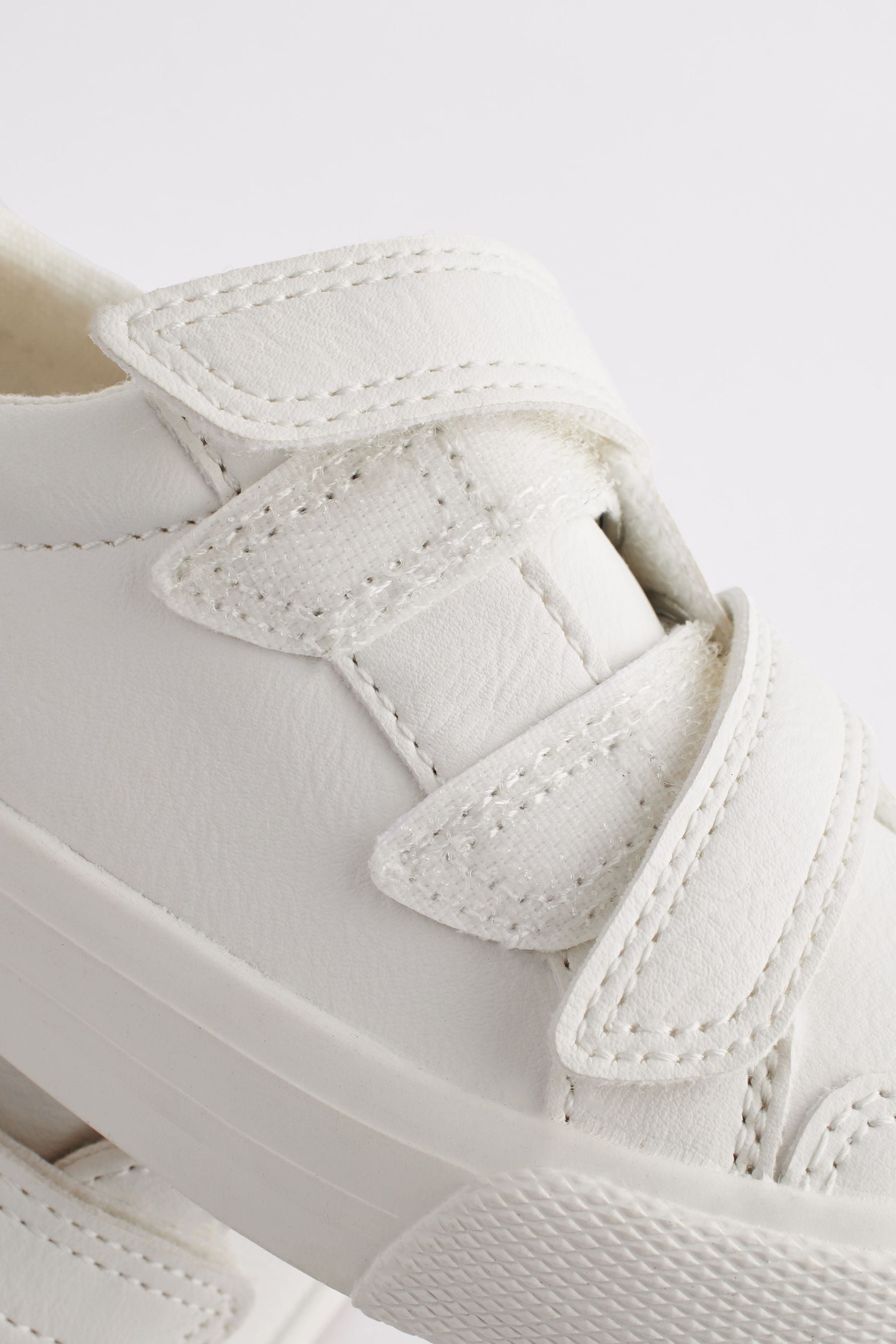 White Two Strap Touch Fastening Trainers