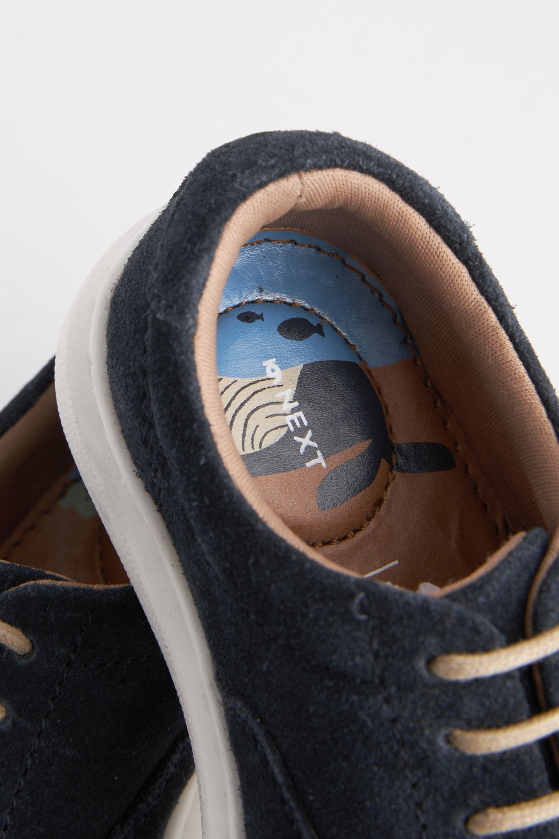 Navy Smart Leather Lace-Up Shoes