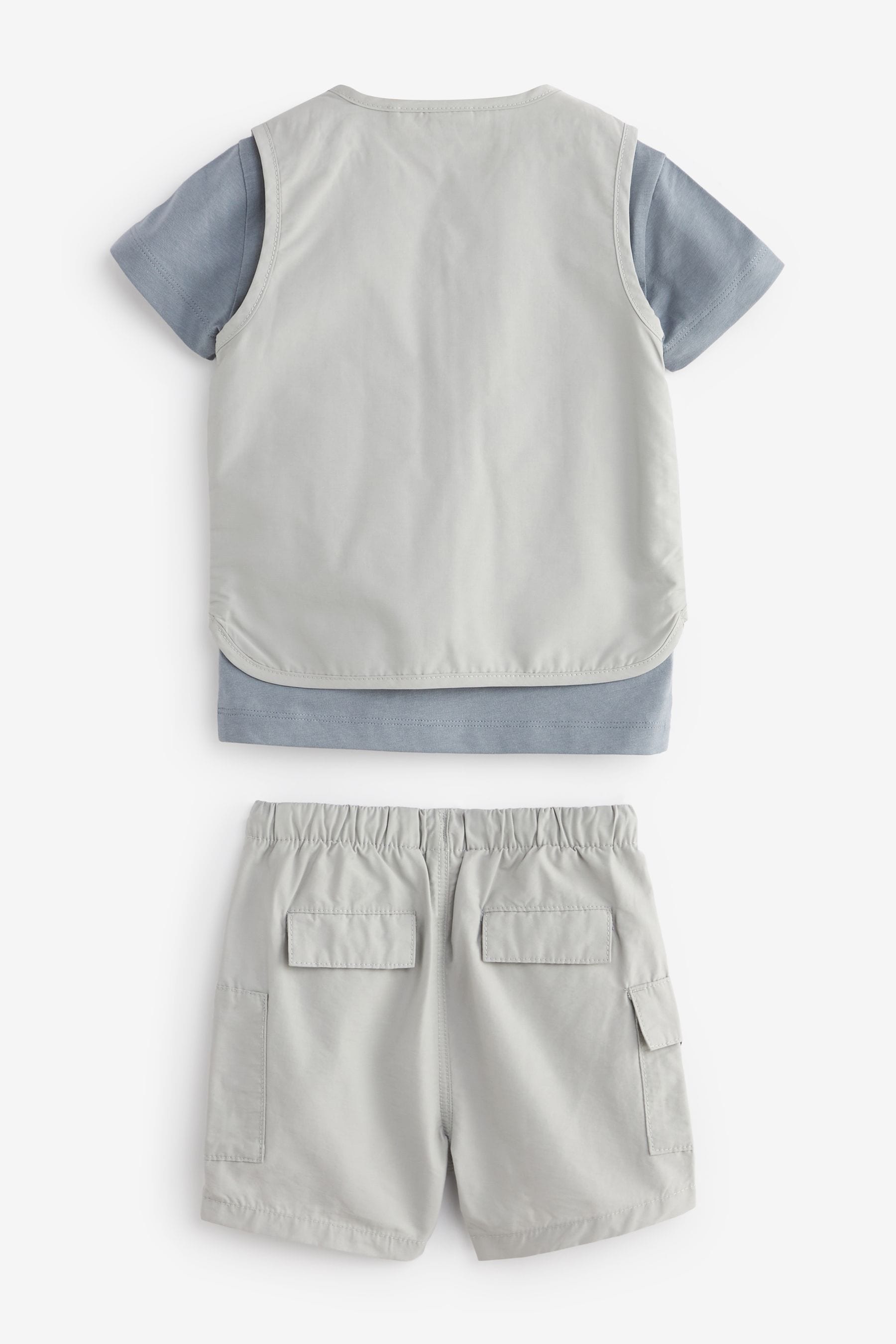 Grey Gilet, T-Shirt and Shorts Set (3mths-7yrs)