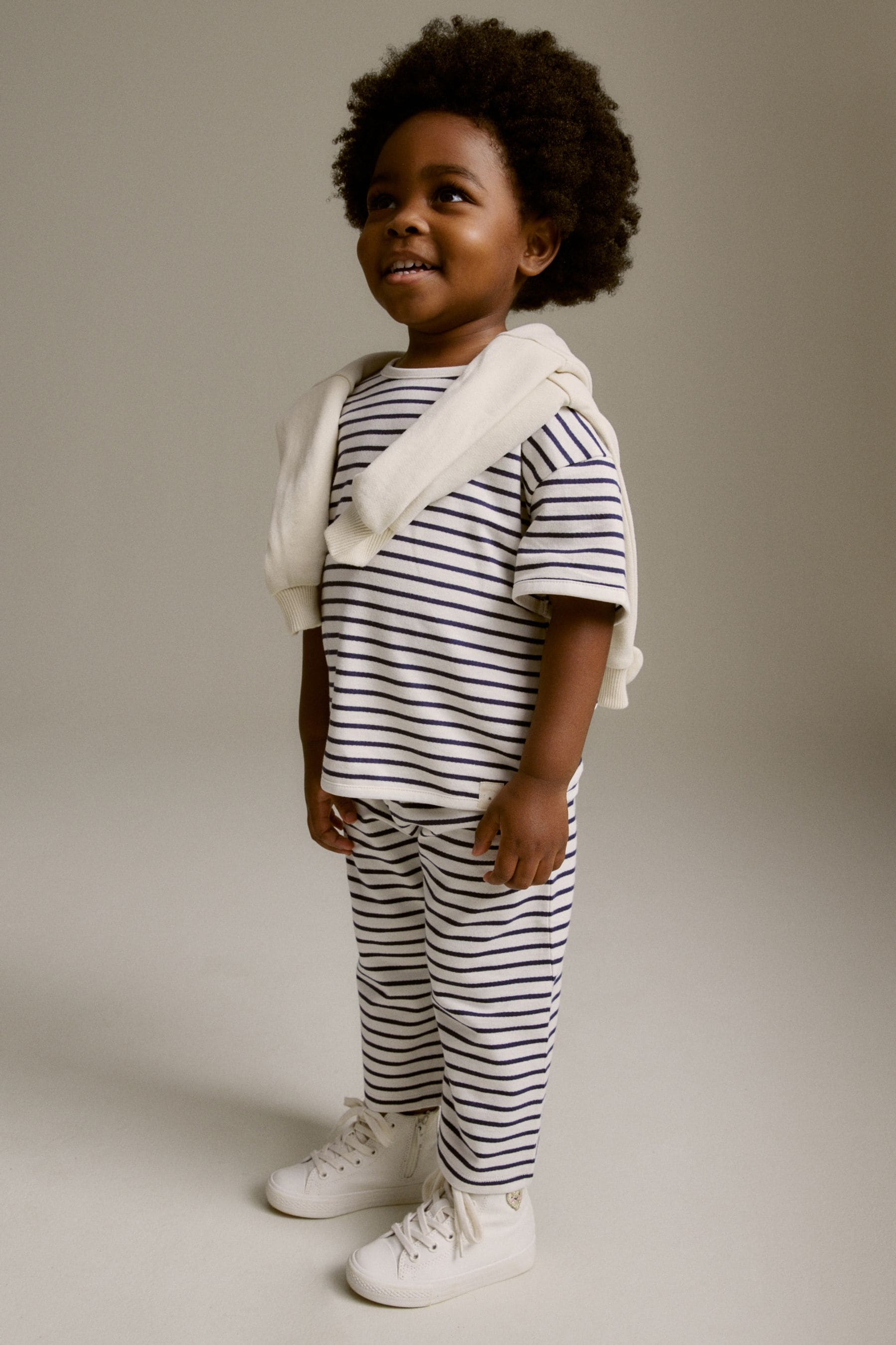 Black/White Short Sleeve T-Shirt and Wide Leg Trousers Set (3mths-7yrs)