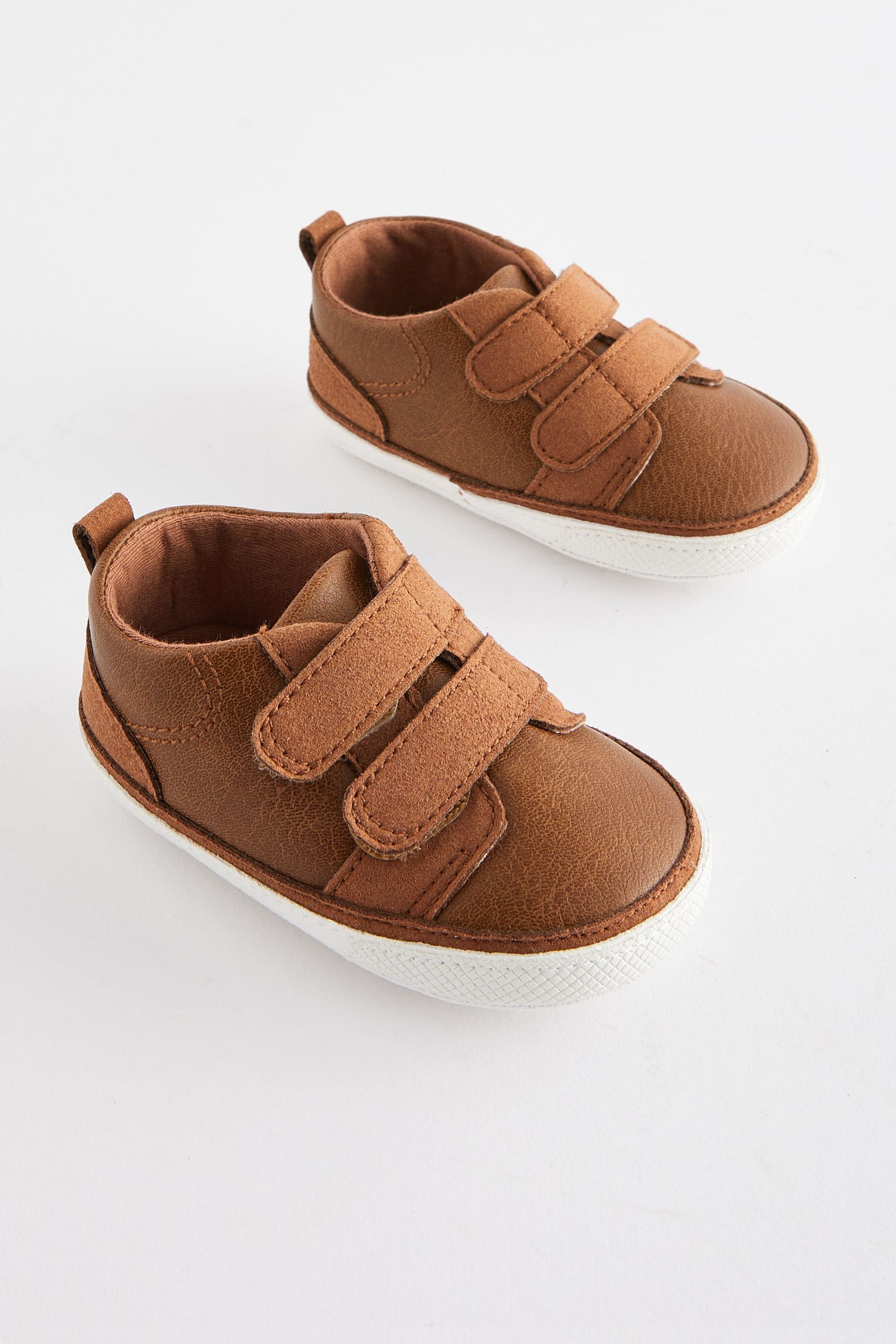 Tan Brown Two Strap Baby Trainers (0-24mths)