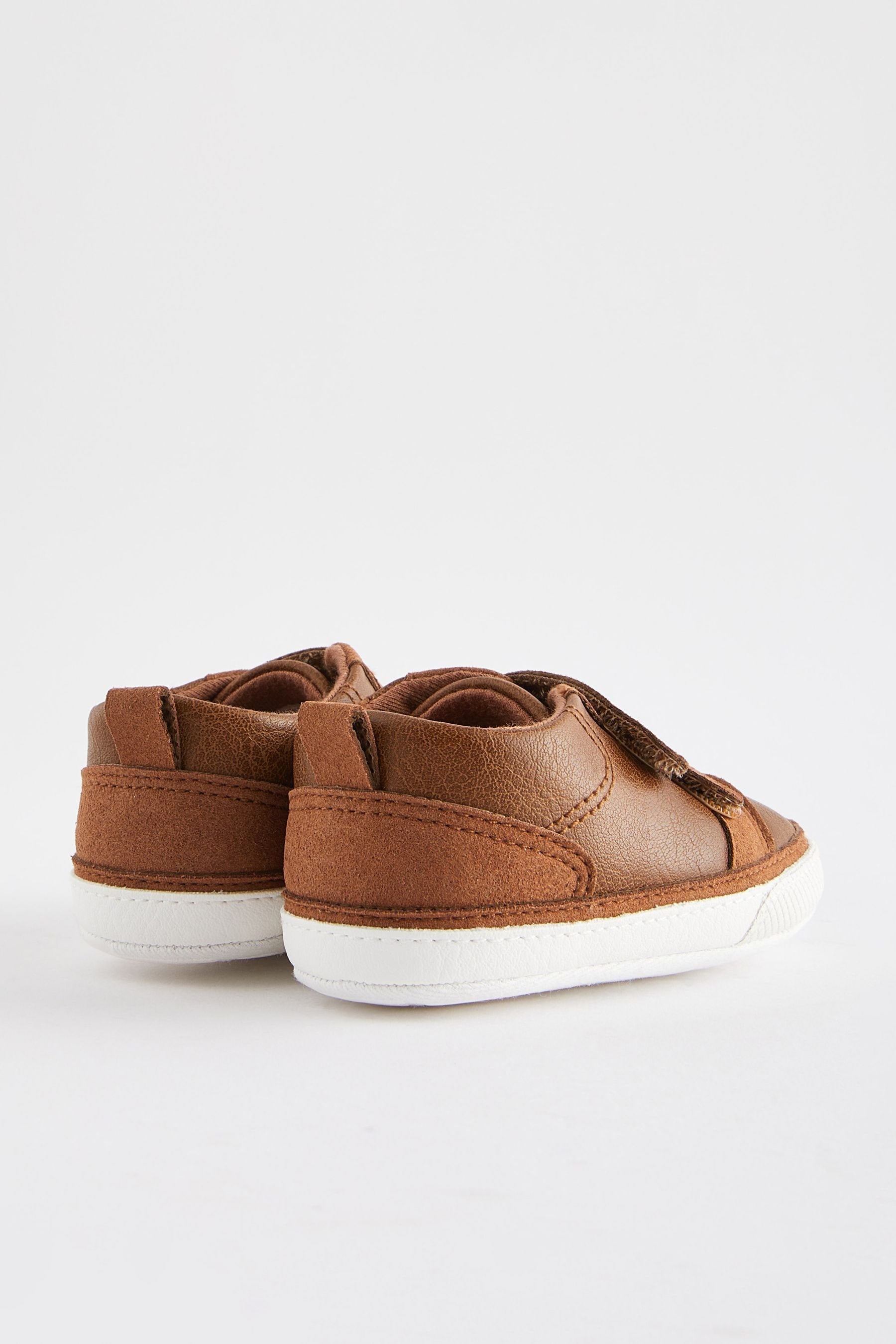 Tan Brown Two Strap Baby Trainers (0-24mths)