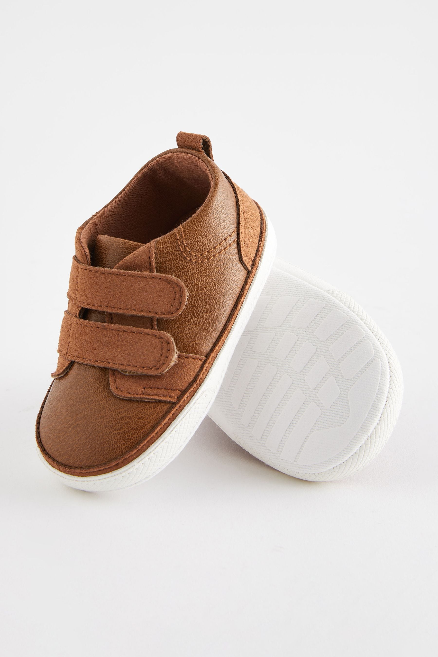 Tan Brown Two Strap Baby Trainers (0-24mths)