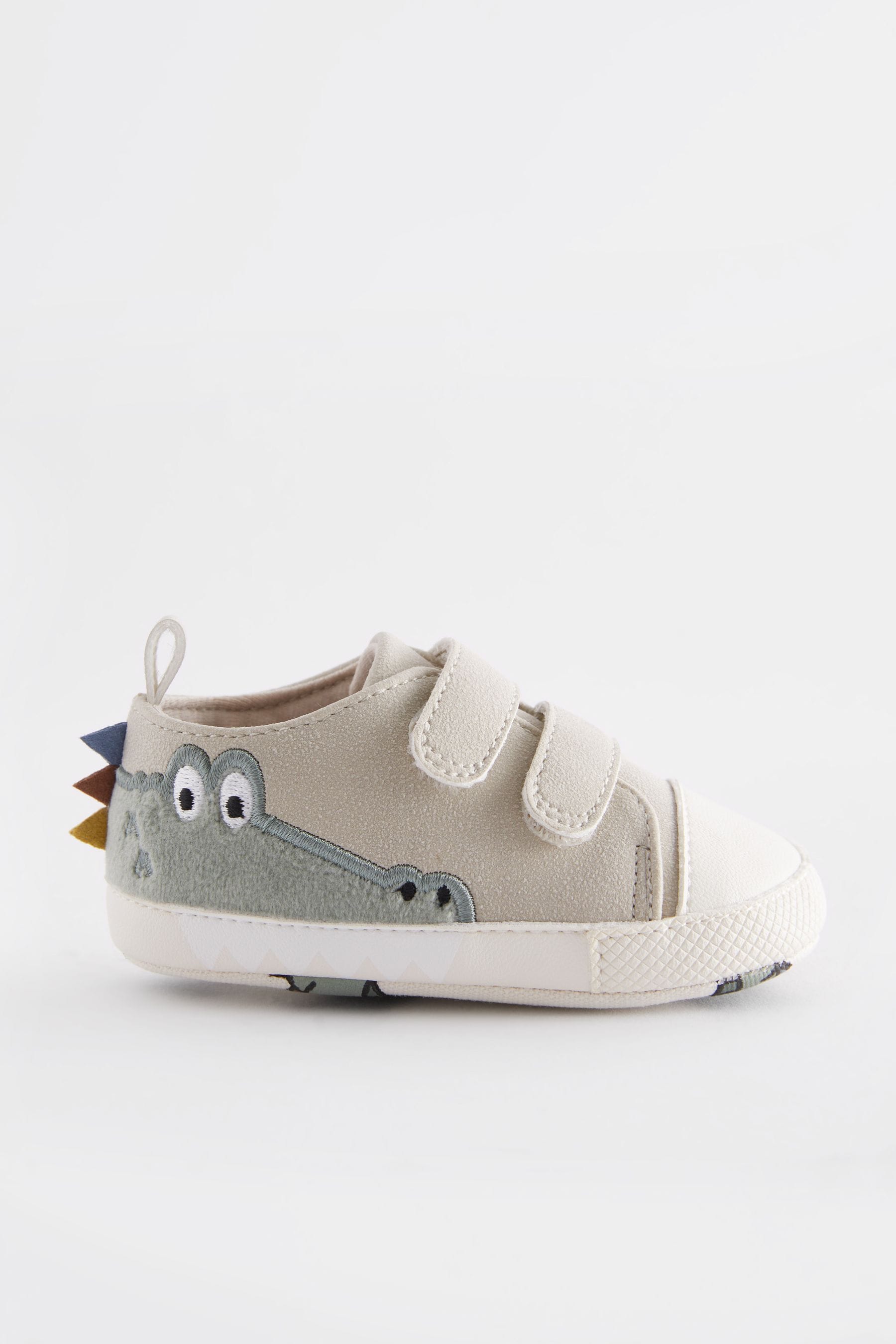 Neutral Crocodile Two Strap Baby Trainers (0-24mths)