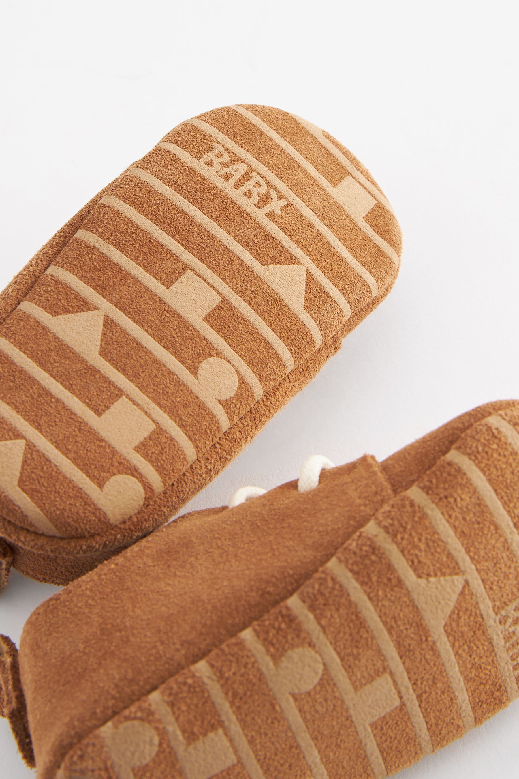 Tan Brown Suede Lace-Up Baby Shoes (0-24mths)