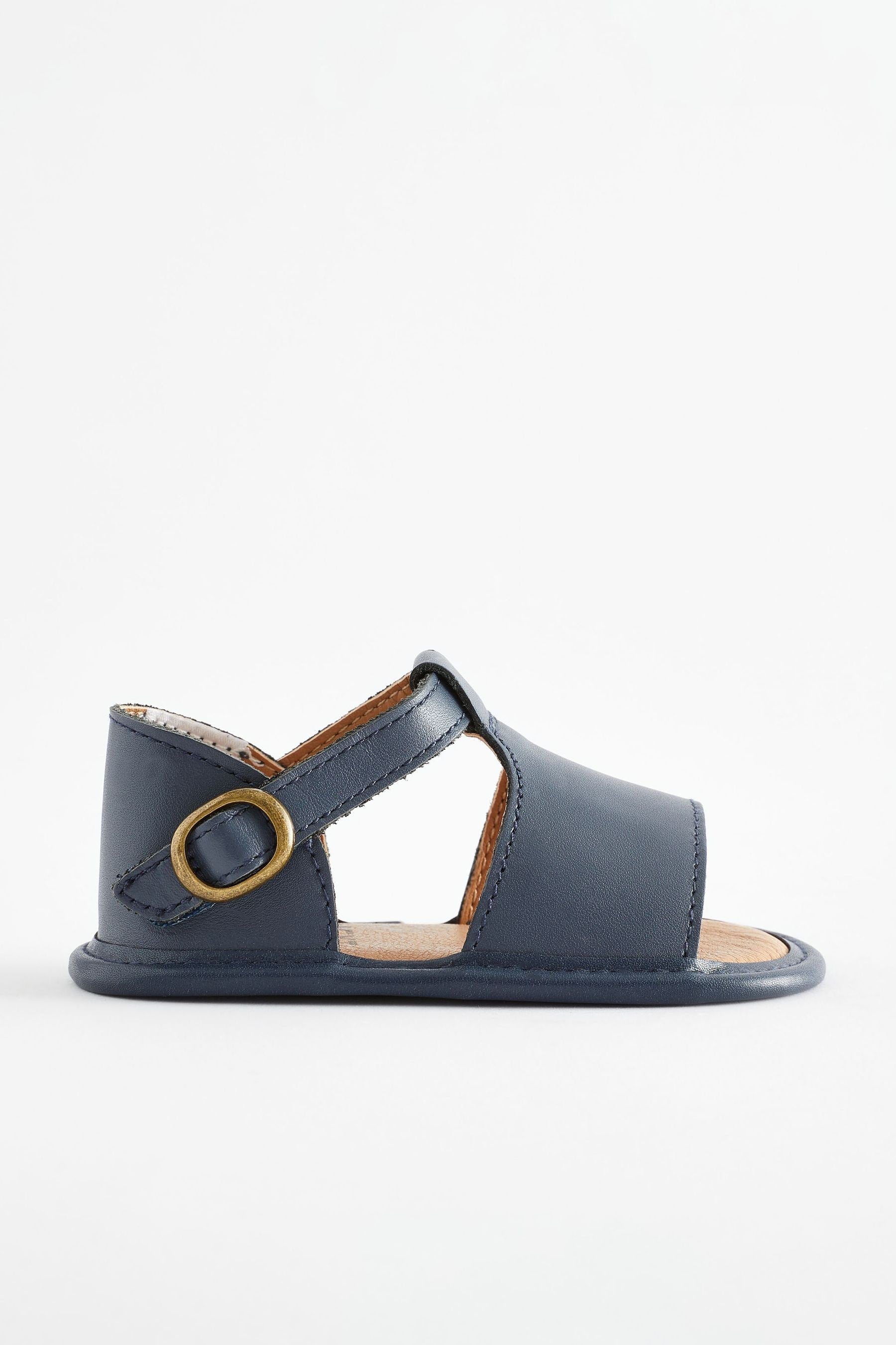 Navy Leather Baby Sandals (0-24mths)