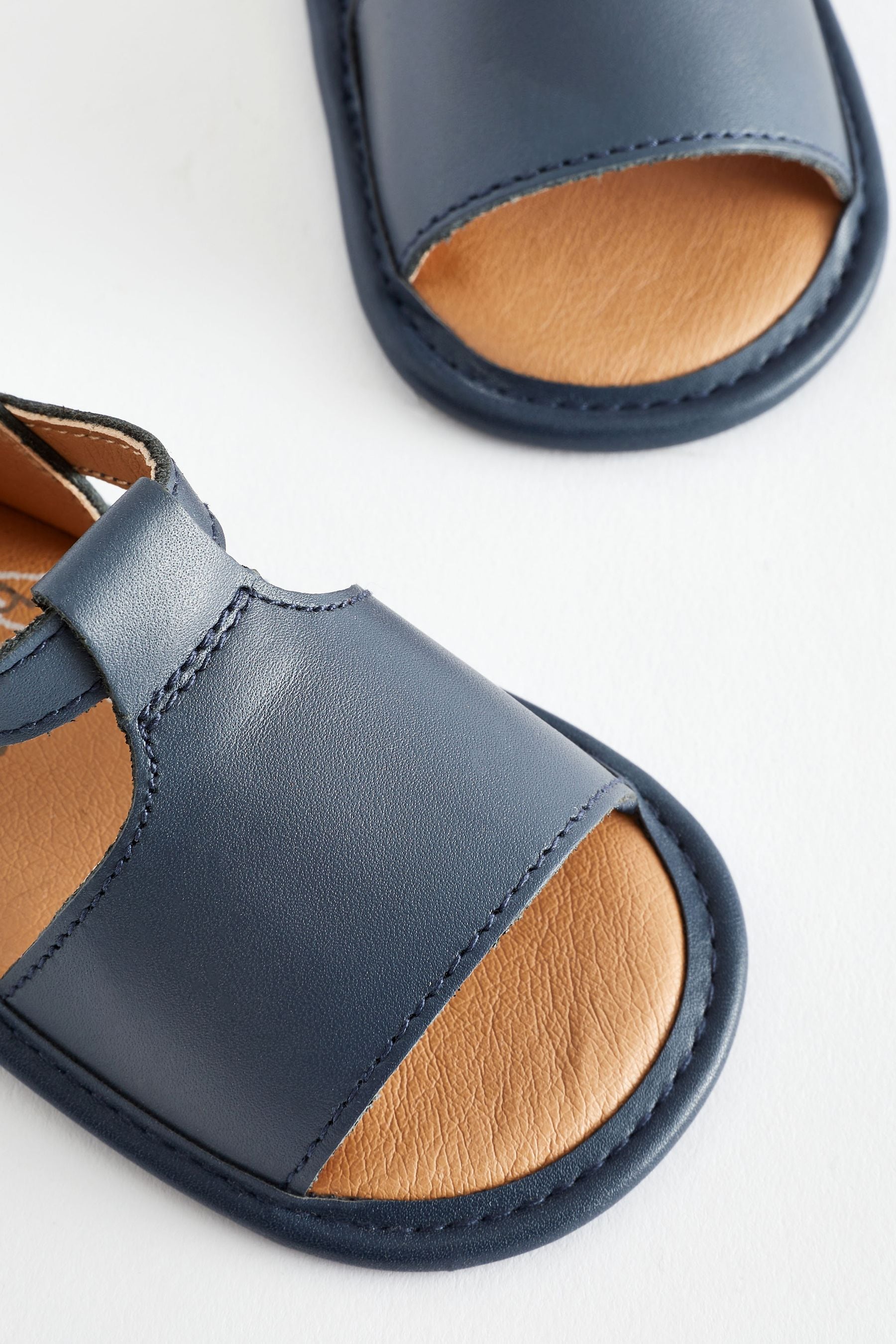 Navy Leather Baby Sandals (0-24mths)