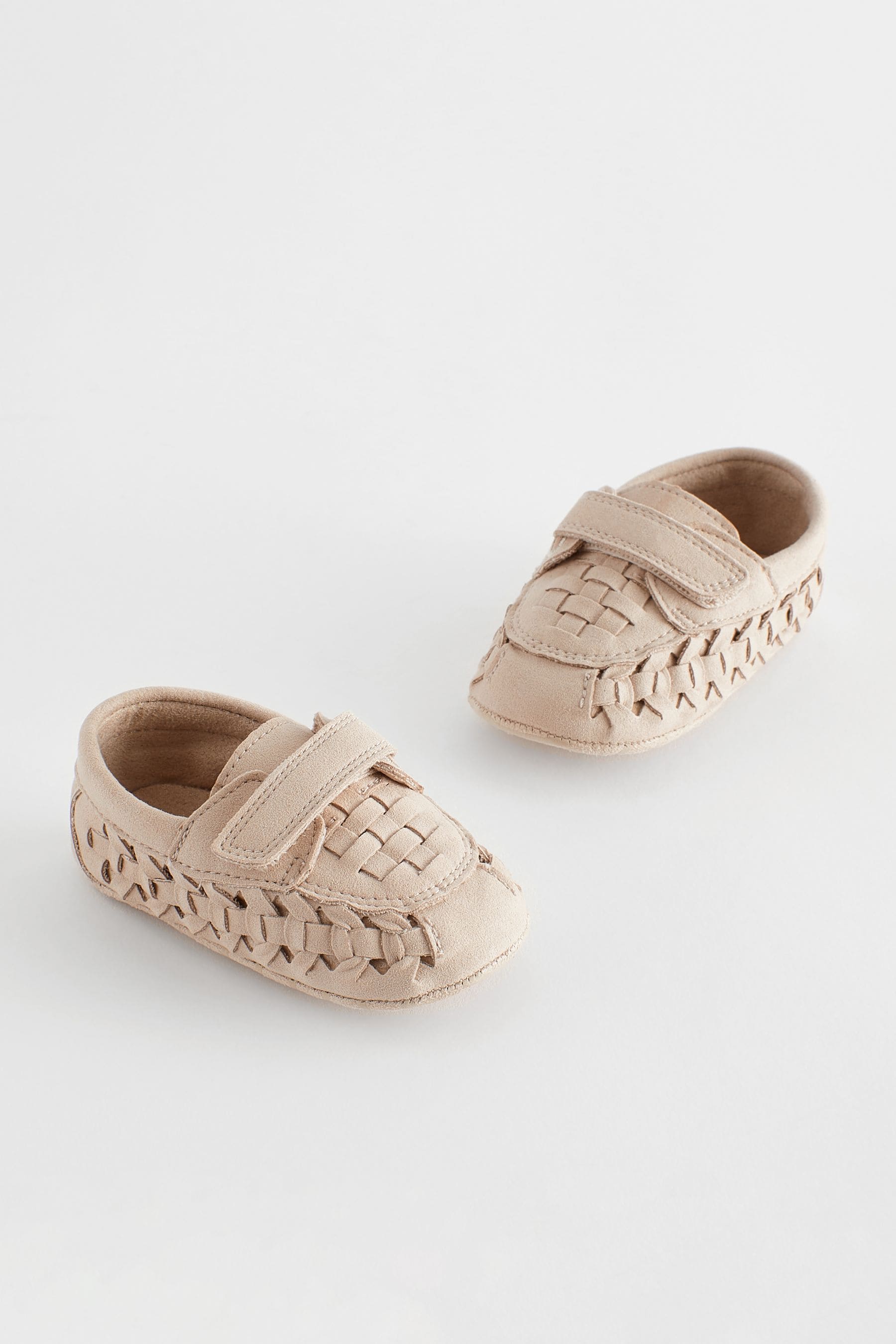 Stone Neutral Woven Baby Loafers (0-24mths)