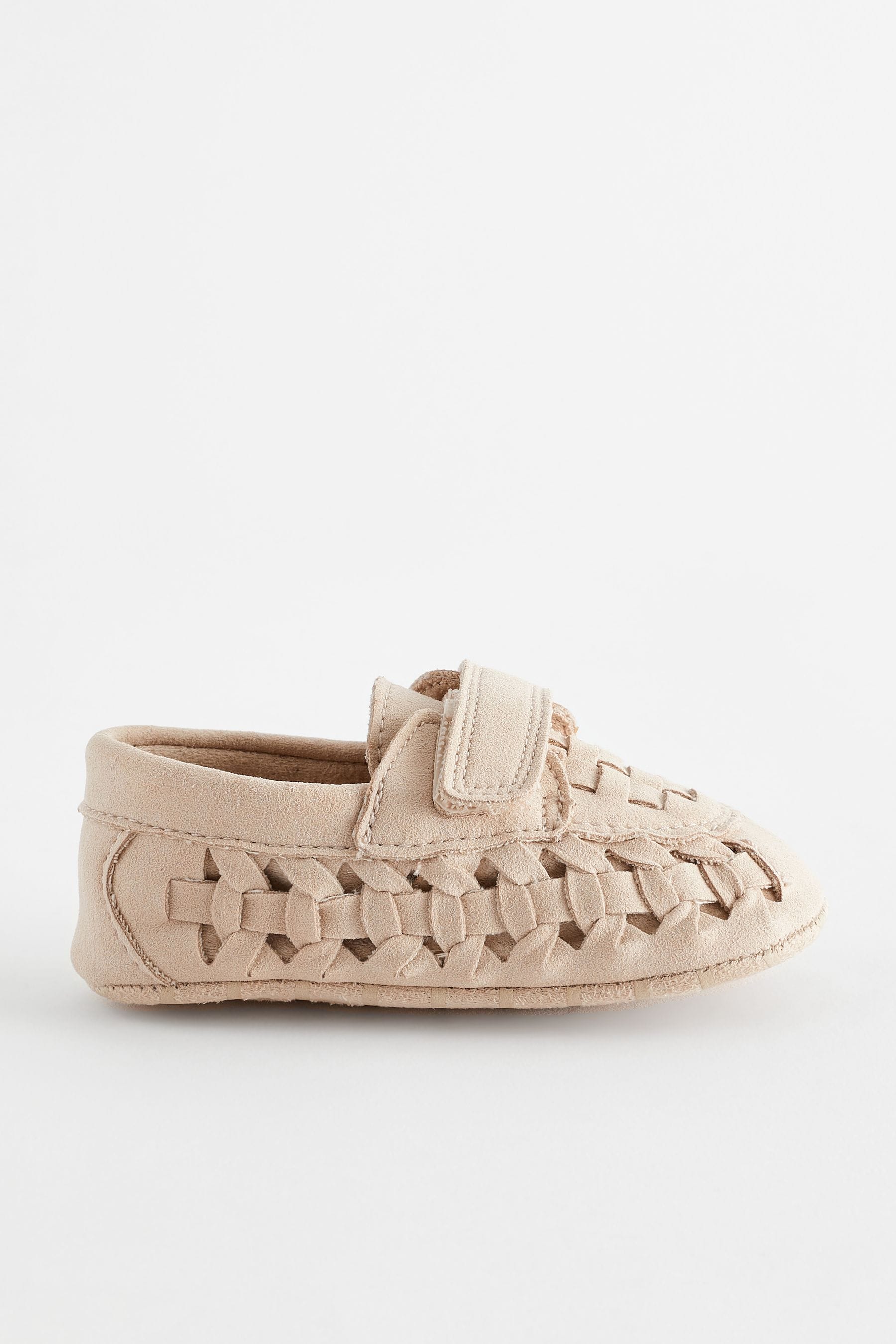 Stone Neutral Woven Baby Loafers (0-24mths)