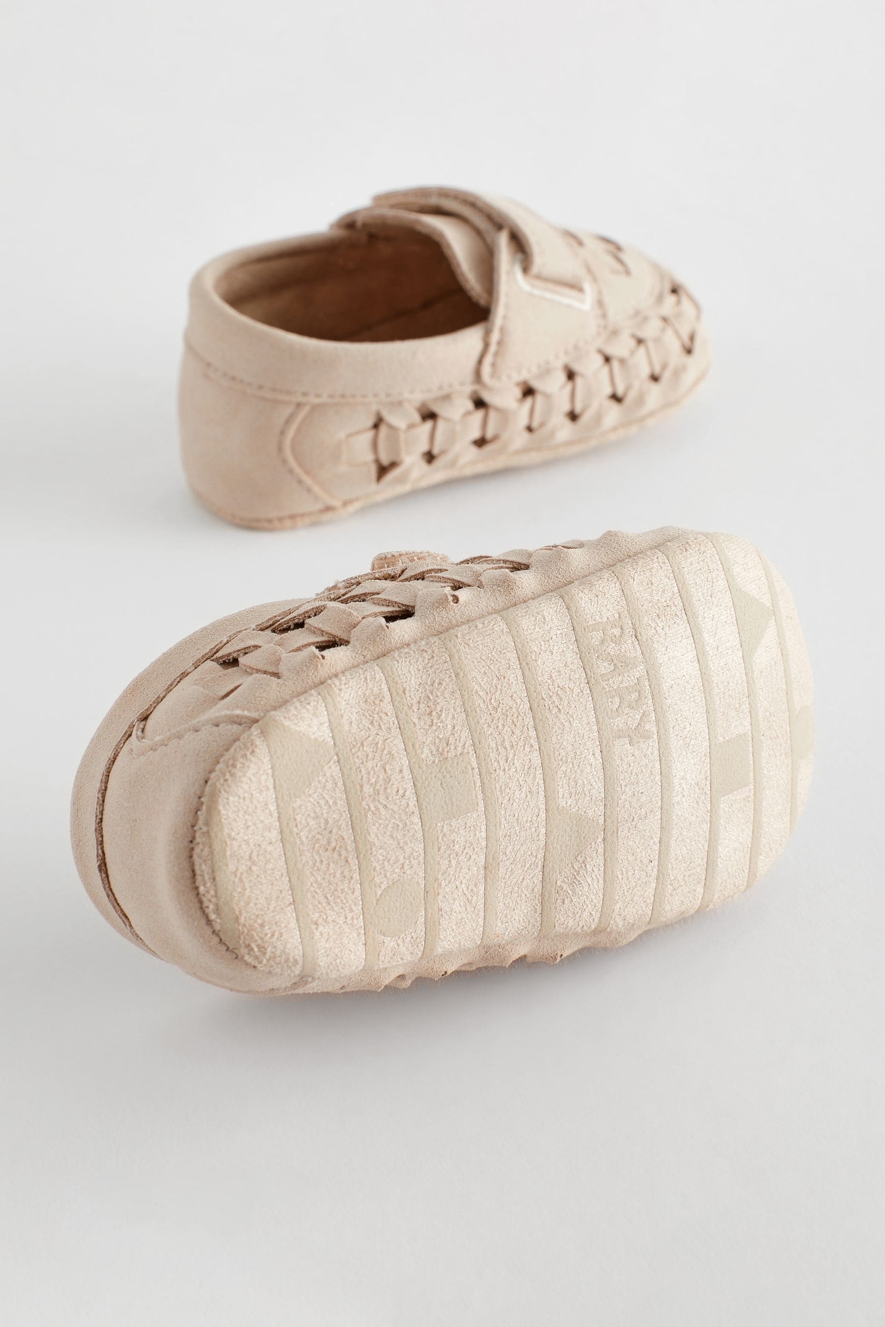 Stone Neutral Woven Baby Loafers (0-24mths)