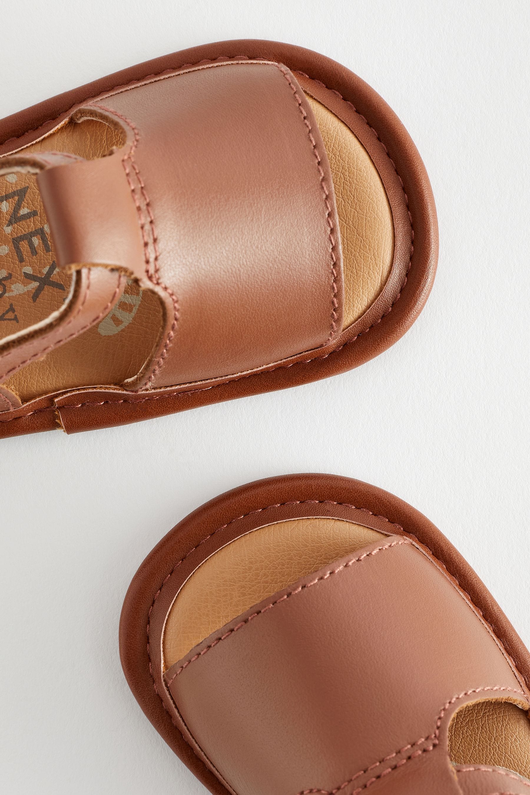 Tan Brown Leather Baby Sandals (0-24mths)