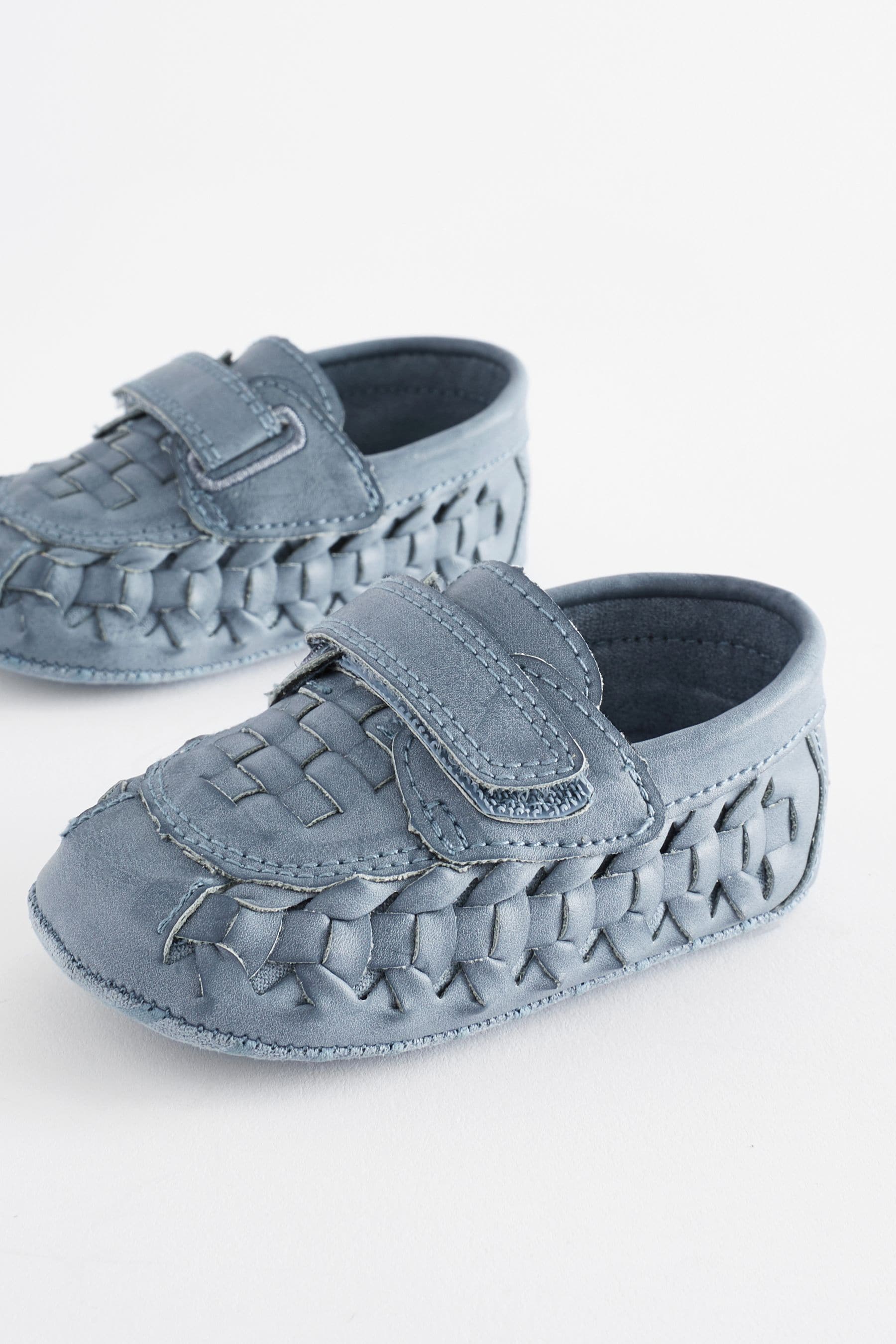 Blue Woven Baby Loafers (0-24mths)