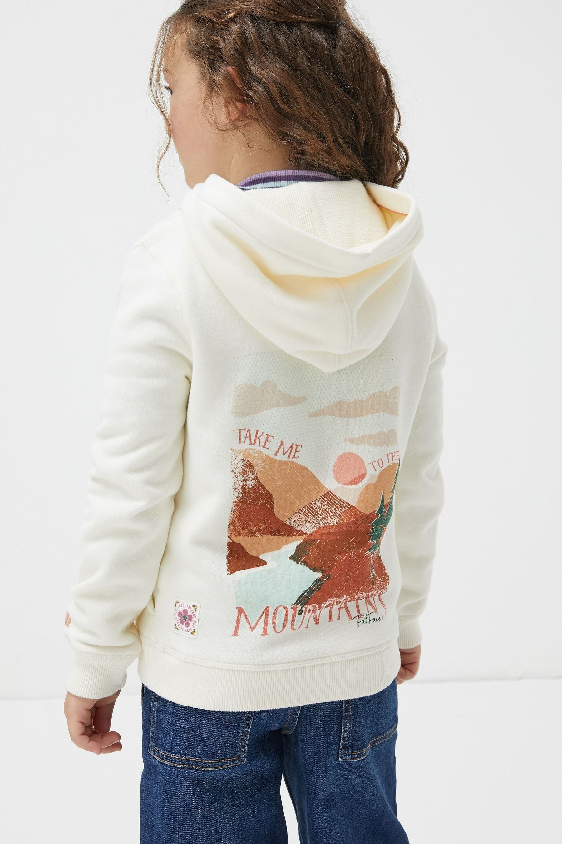 White FatFace Take Me To The Mountain Hoodie