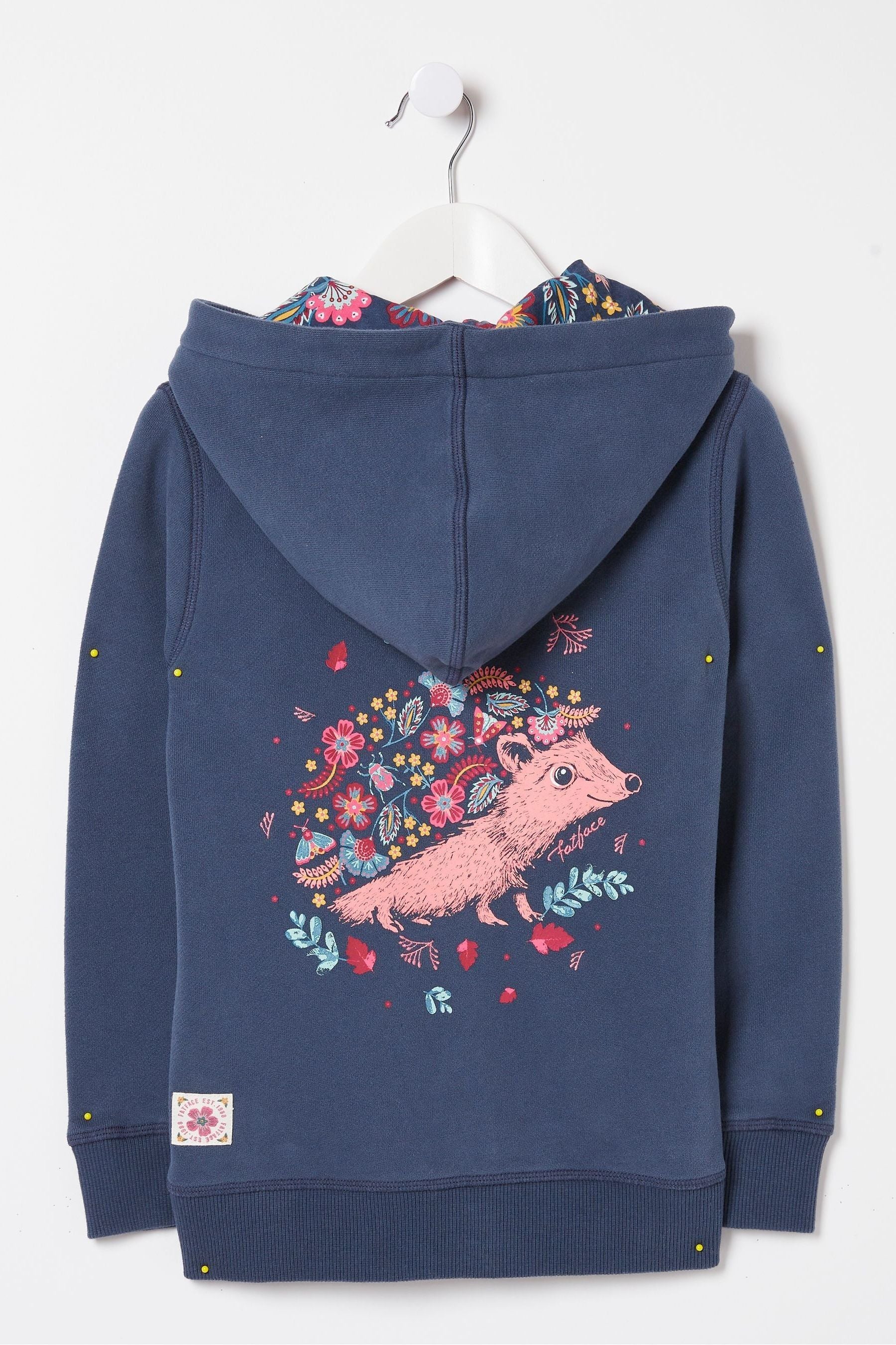 Blue FatFace Hedgehog Zip Through Hoodie