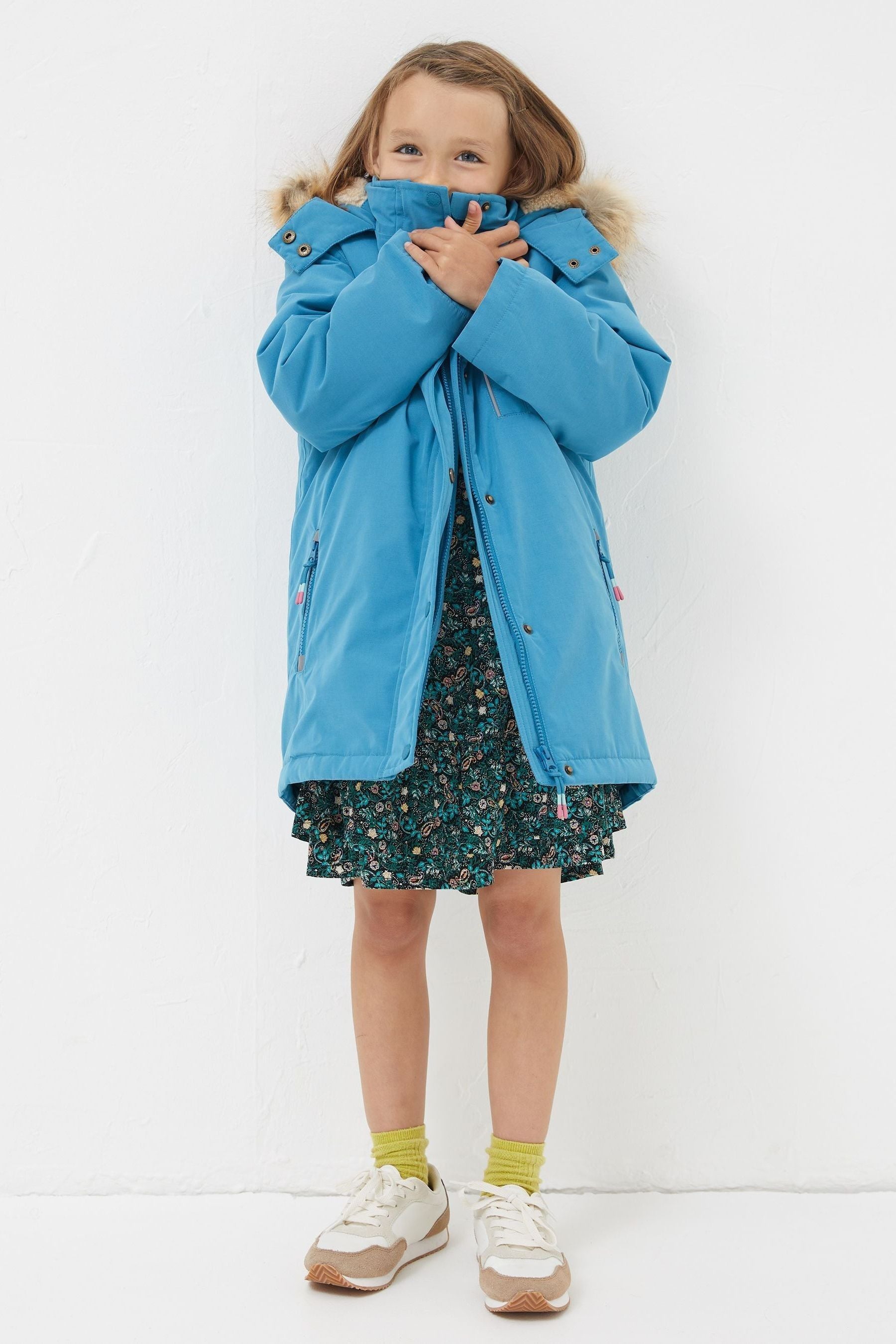 Turquoise Blue FatFace 3 In 1 Waterproof Coat