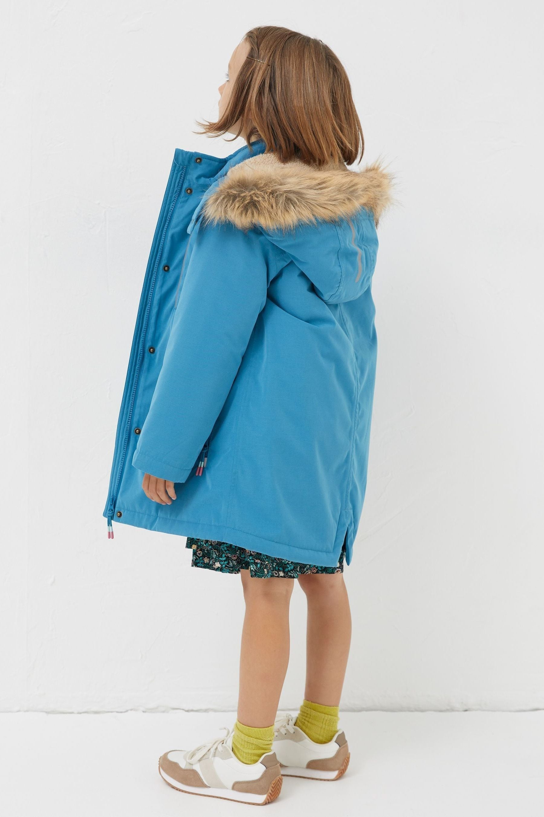 Turquoise Blue FatFace 3 In 1 Waterproof Coat