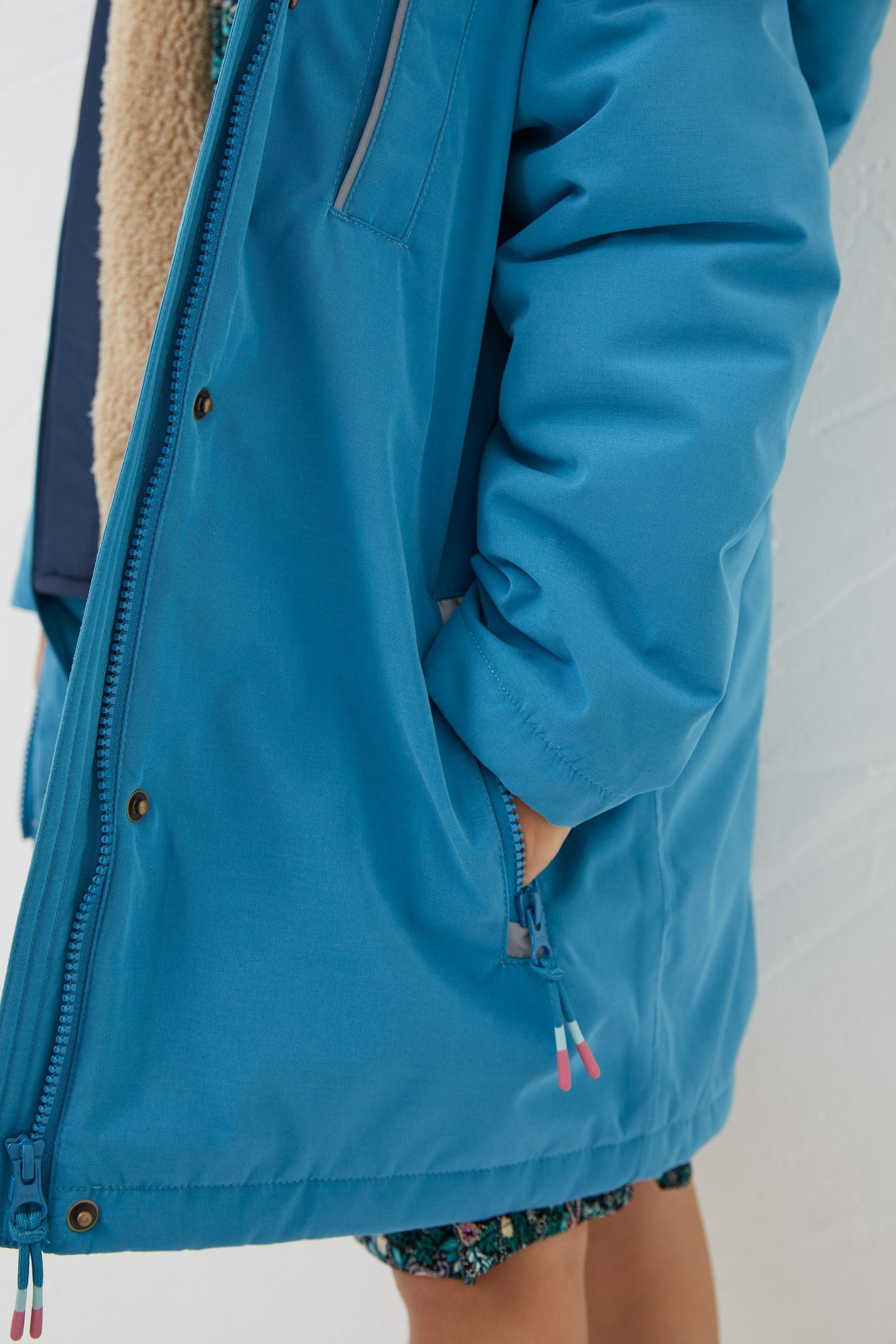 Turquoise Blue FatFace 3 In 1 Waterproof Coat