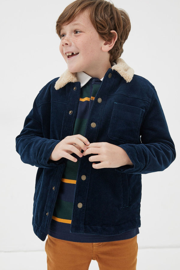 Navy Blue FatFace Cord Shacket